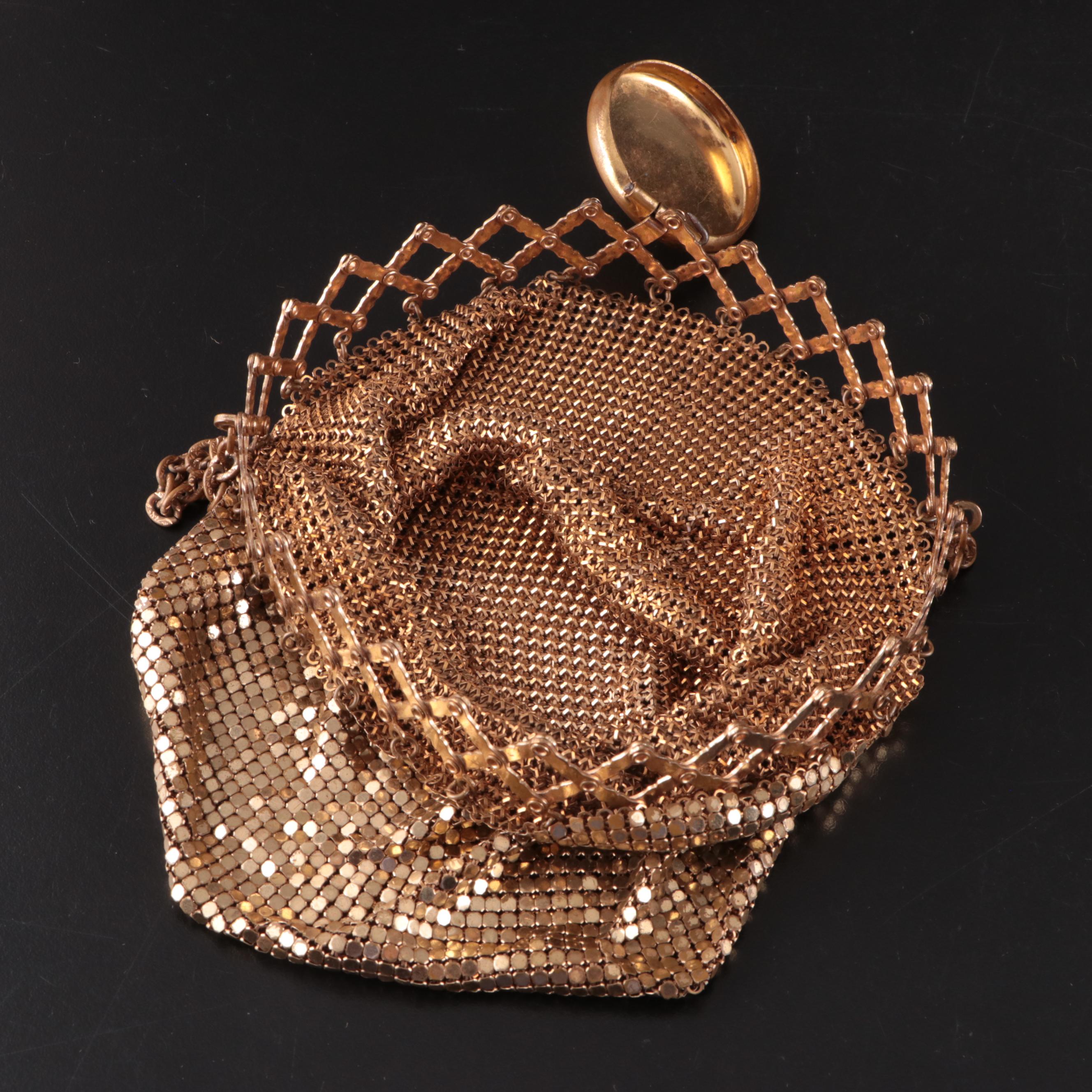 Whiting & Davis Brass Chainmail Bags with Expandable and Ring Closures