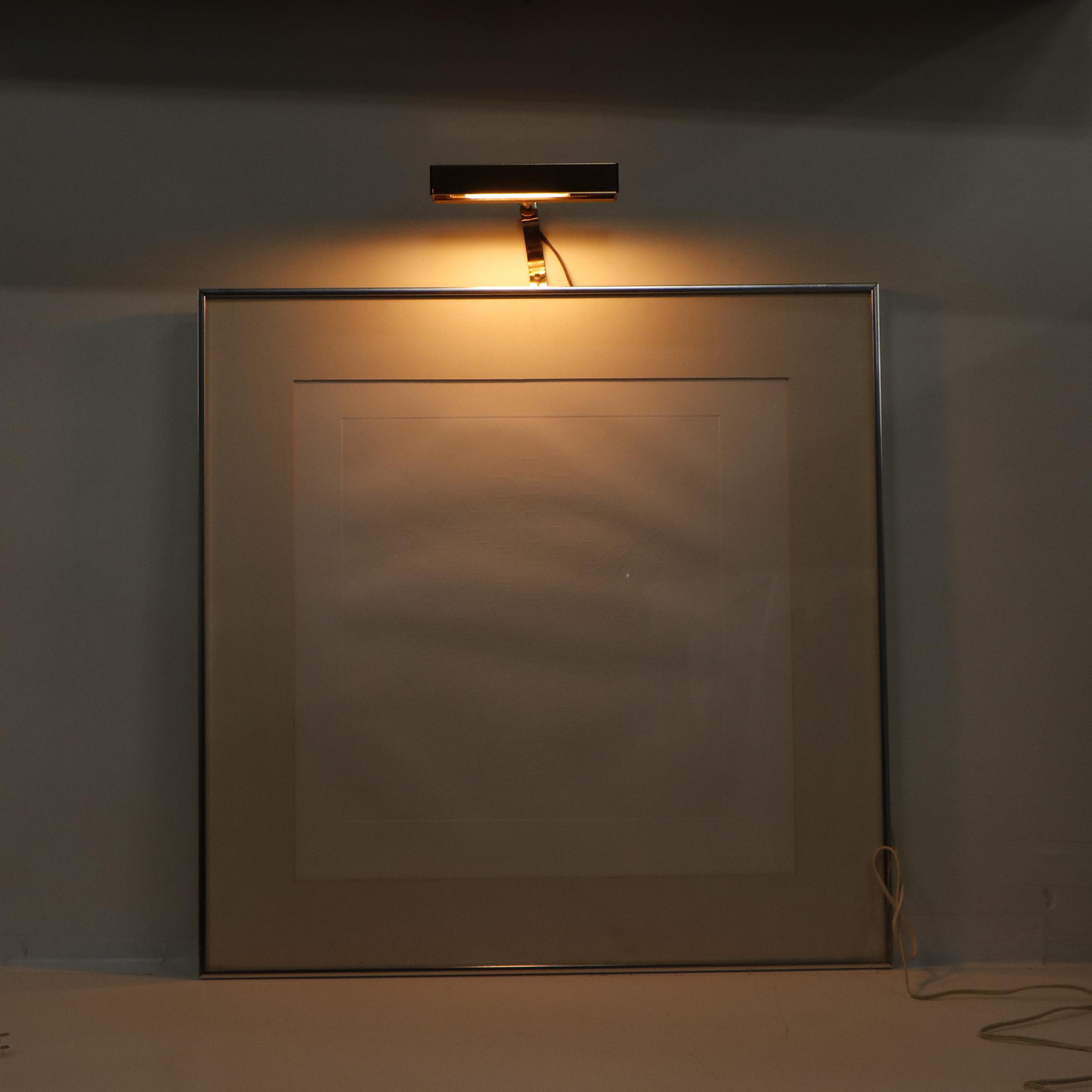 Abstract Geometric Embossed Relief Print with Display Light