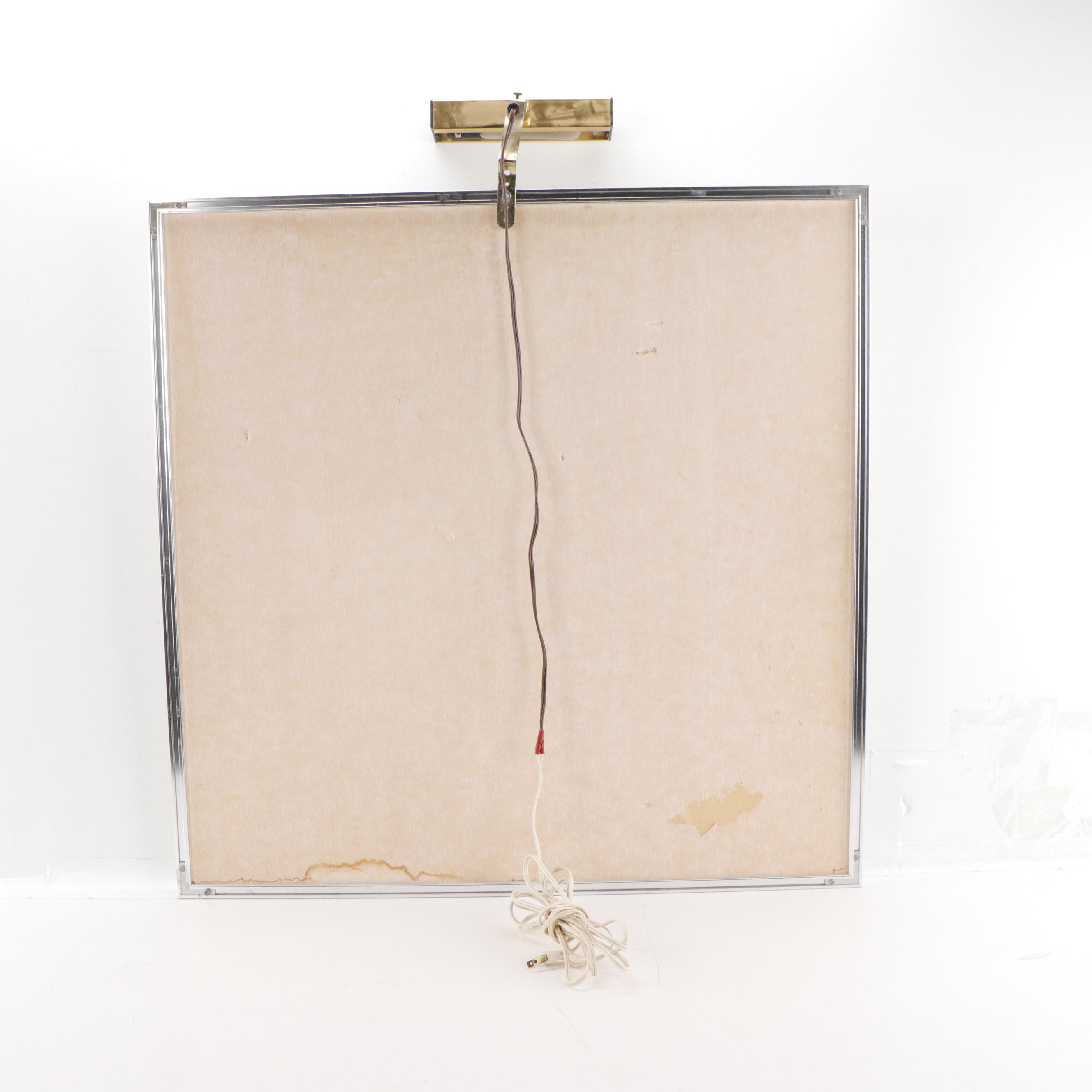 Abstract Geometric Embossed Relief Print with Display Light