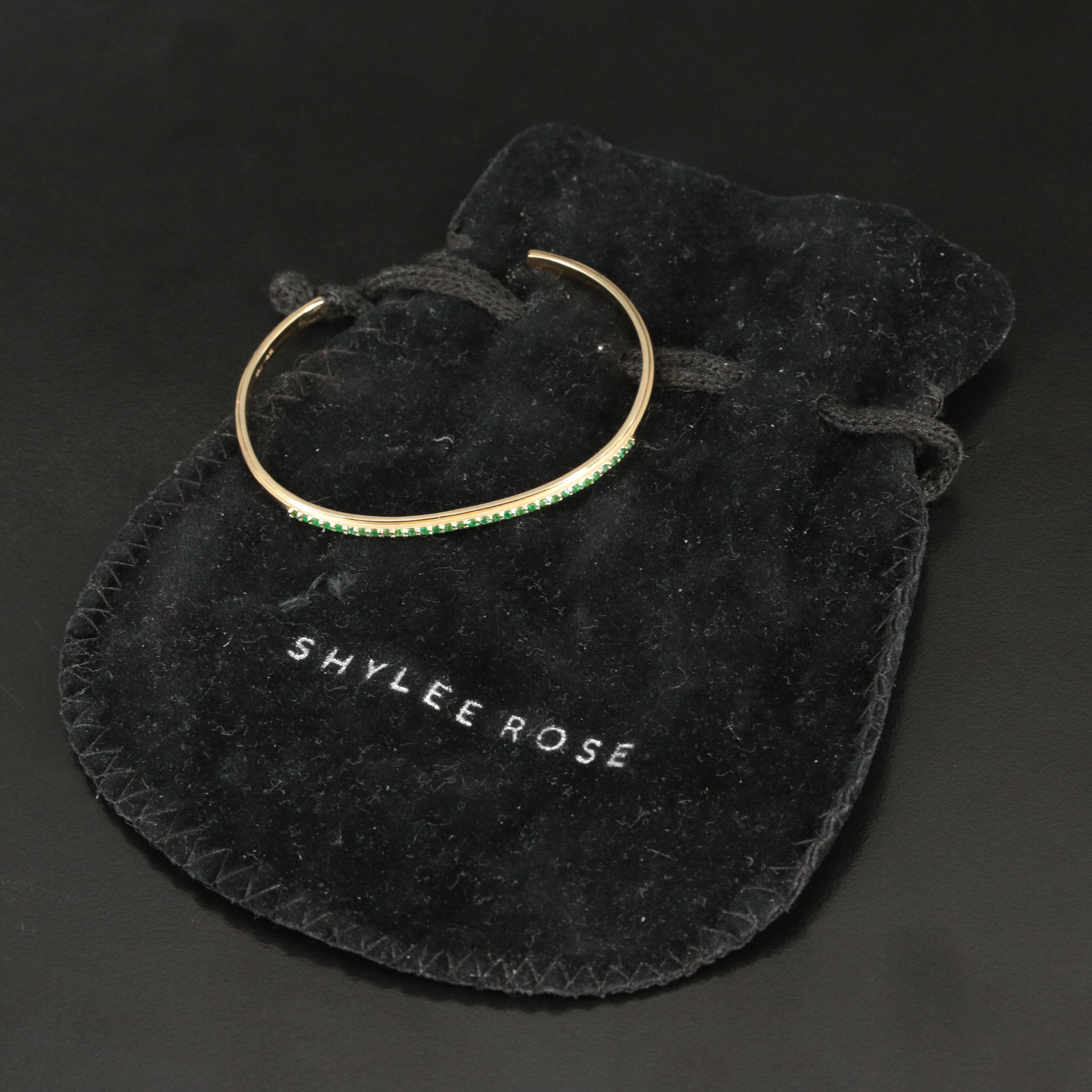 Shylee Rose 14K Emerald Cuff Bracelet