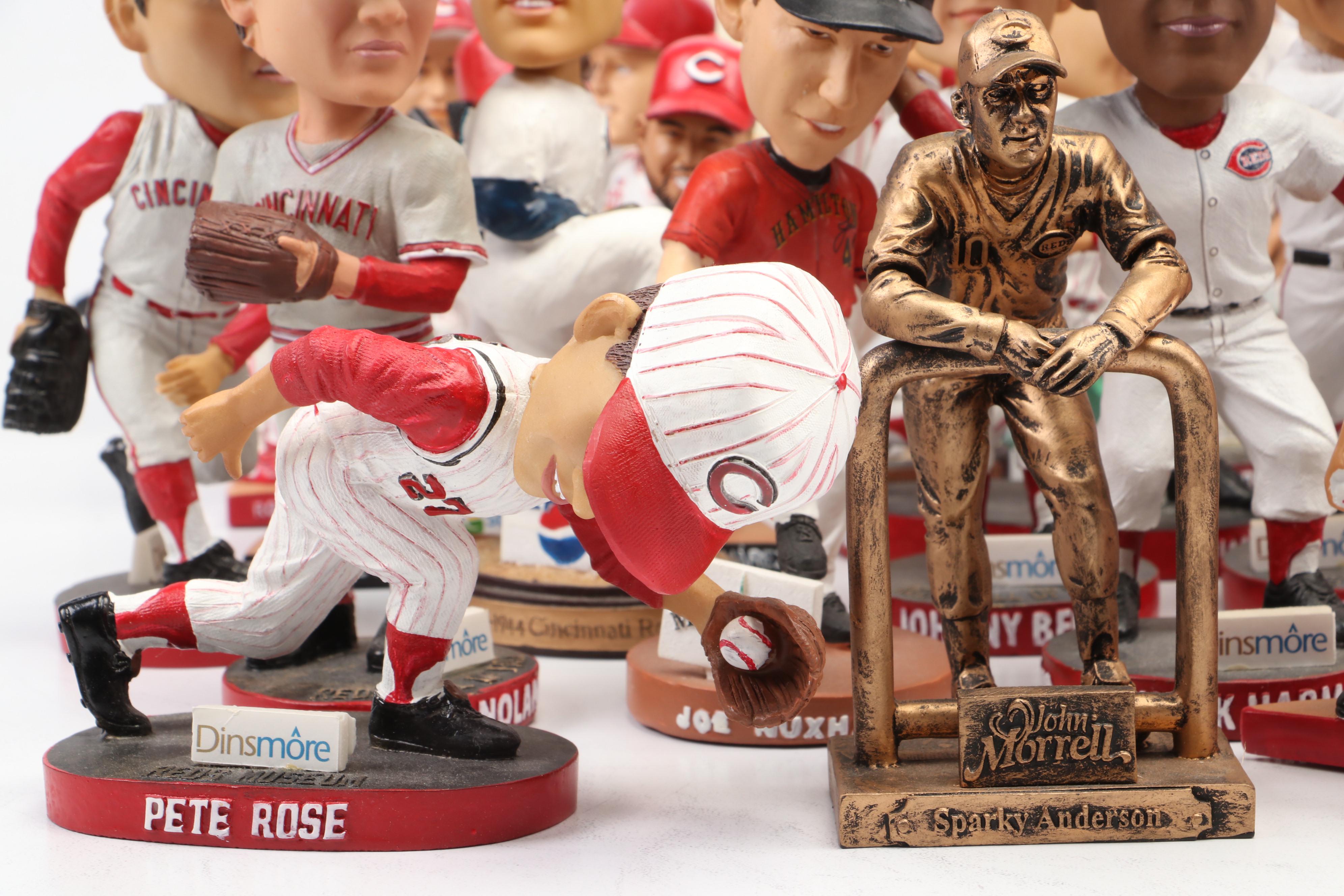 Cincinnati Reds Bobbleheads Featuring Pete Rose, Johnny Bench, Marge Schott