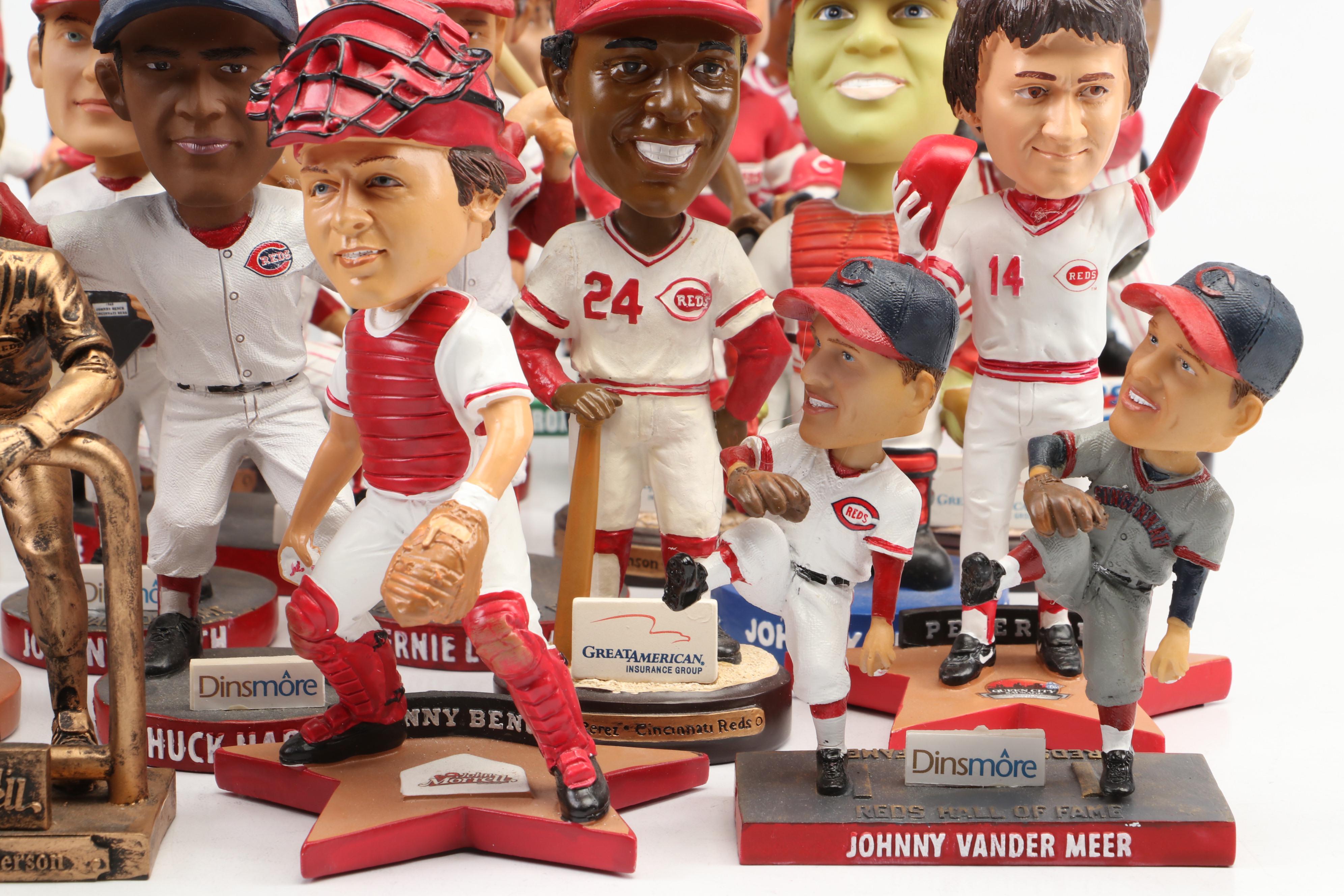 Cincinnati Reds Bobbleheads Featuring Pete Rose, Johnny Bench, Marge Schott