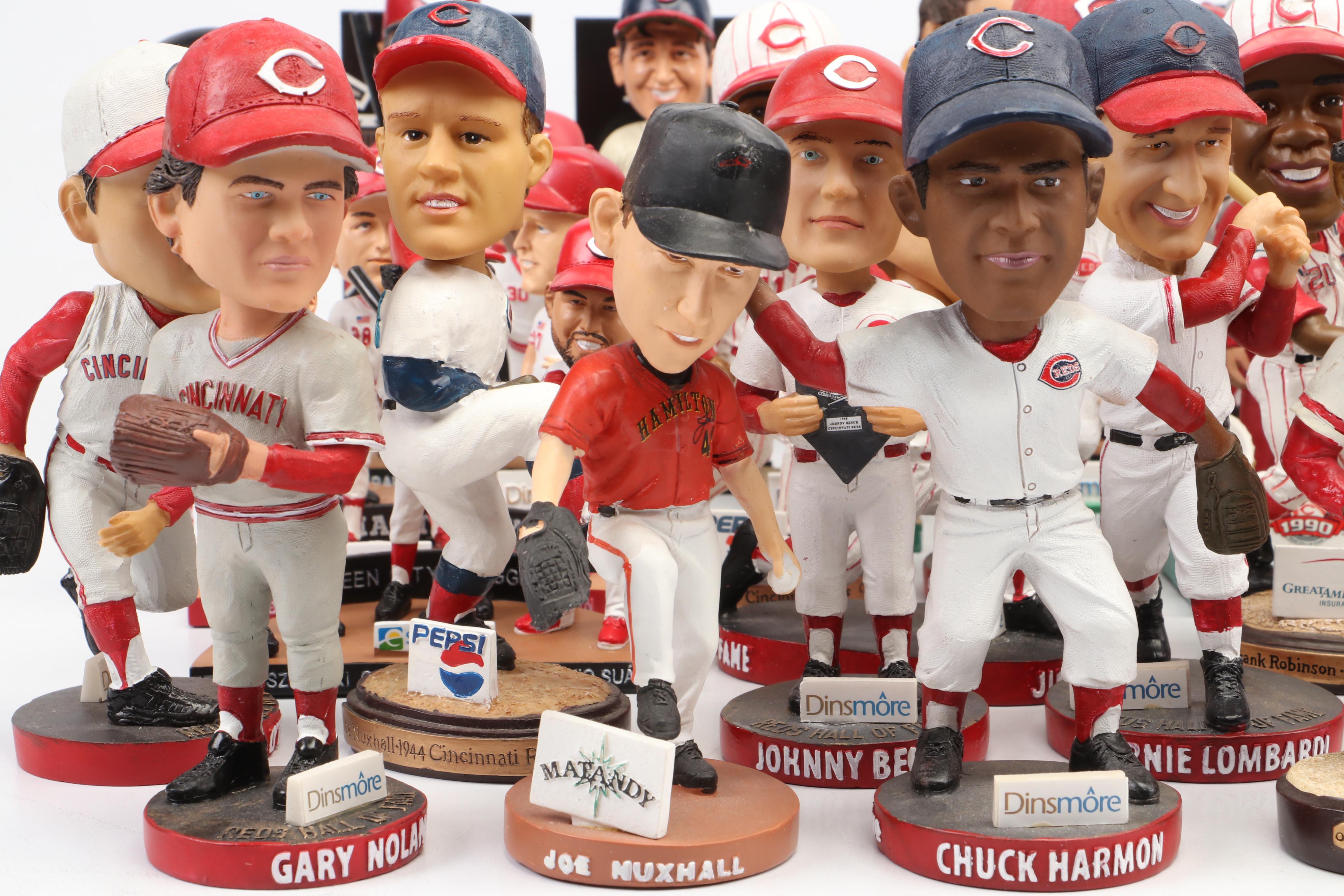 Cincinnati Reds Bobbleheads Featuring Pete Rose, Johnny Bench, Marge Schott
