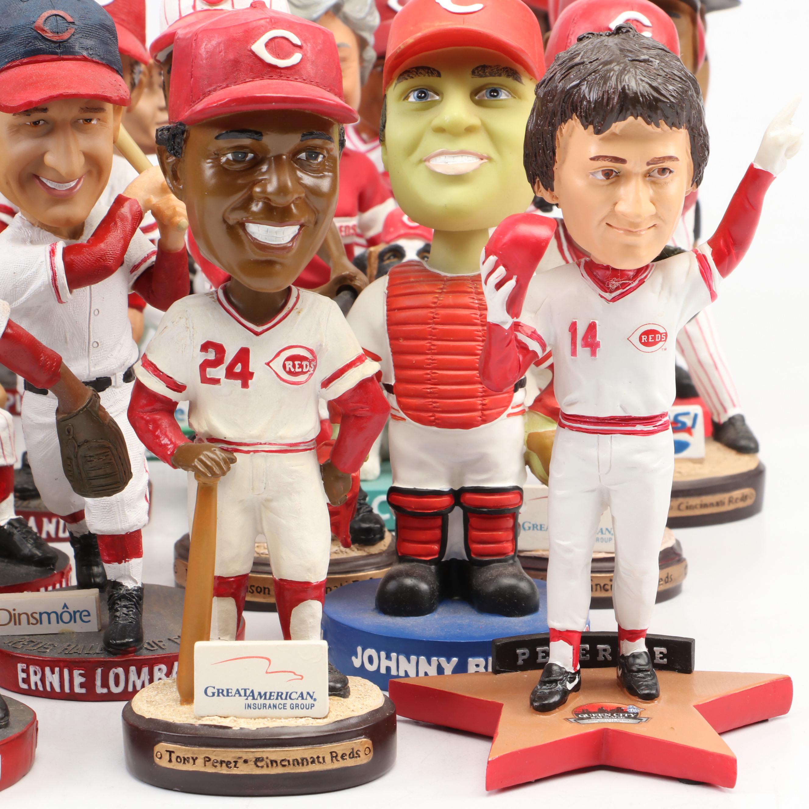 Cincinnati Reds Bobbleheads Featuring Pete Rose, Johnny Bench, Marge