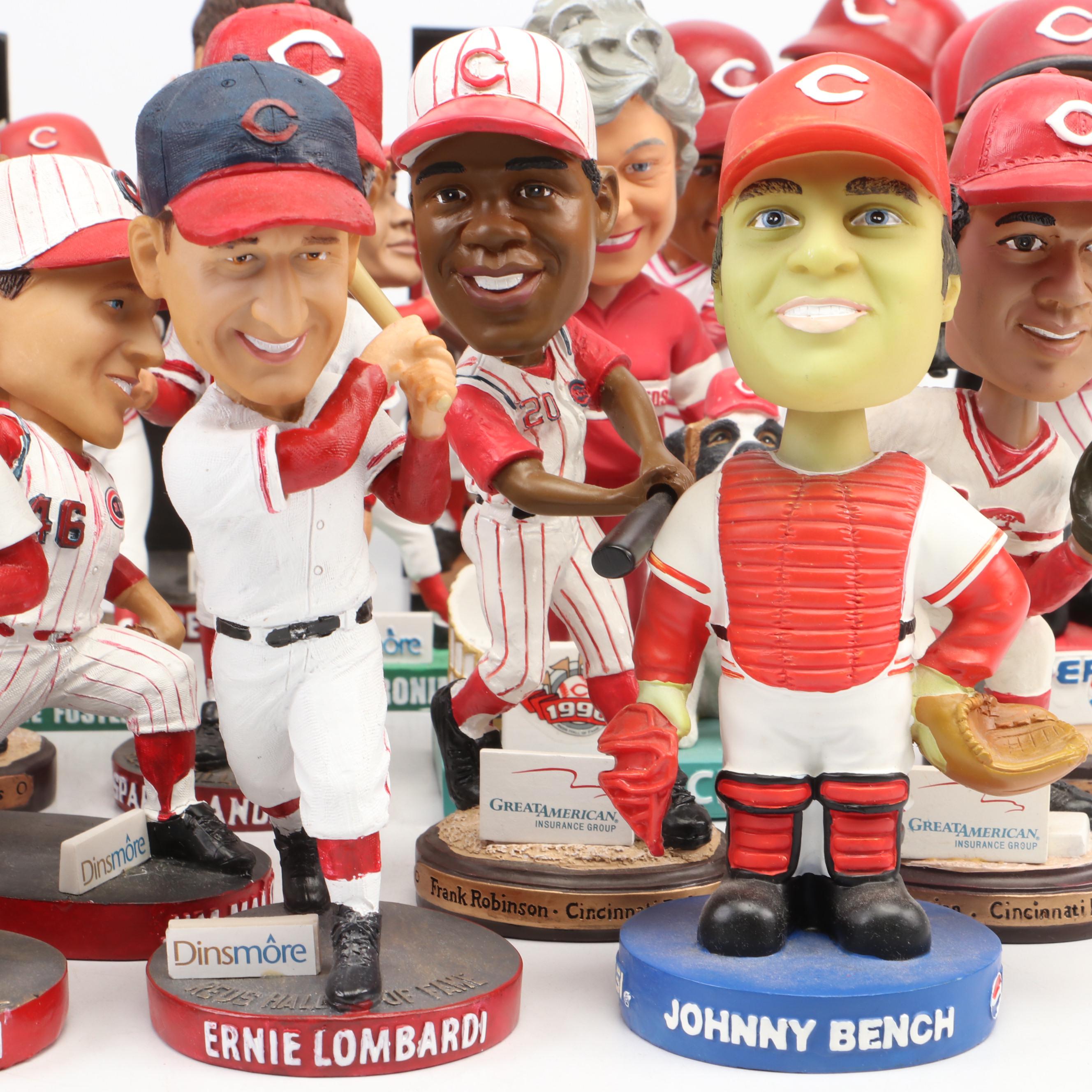 Cincinnati Reds Bobbleheads Featuring Pete Rose, Johnny Bench, Marge