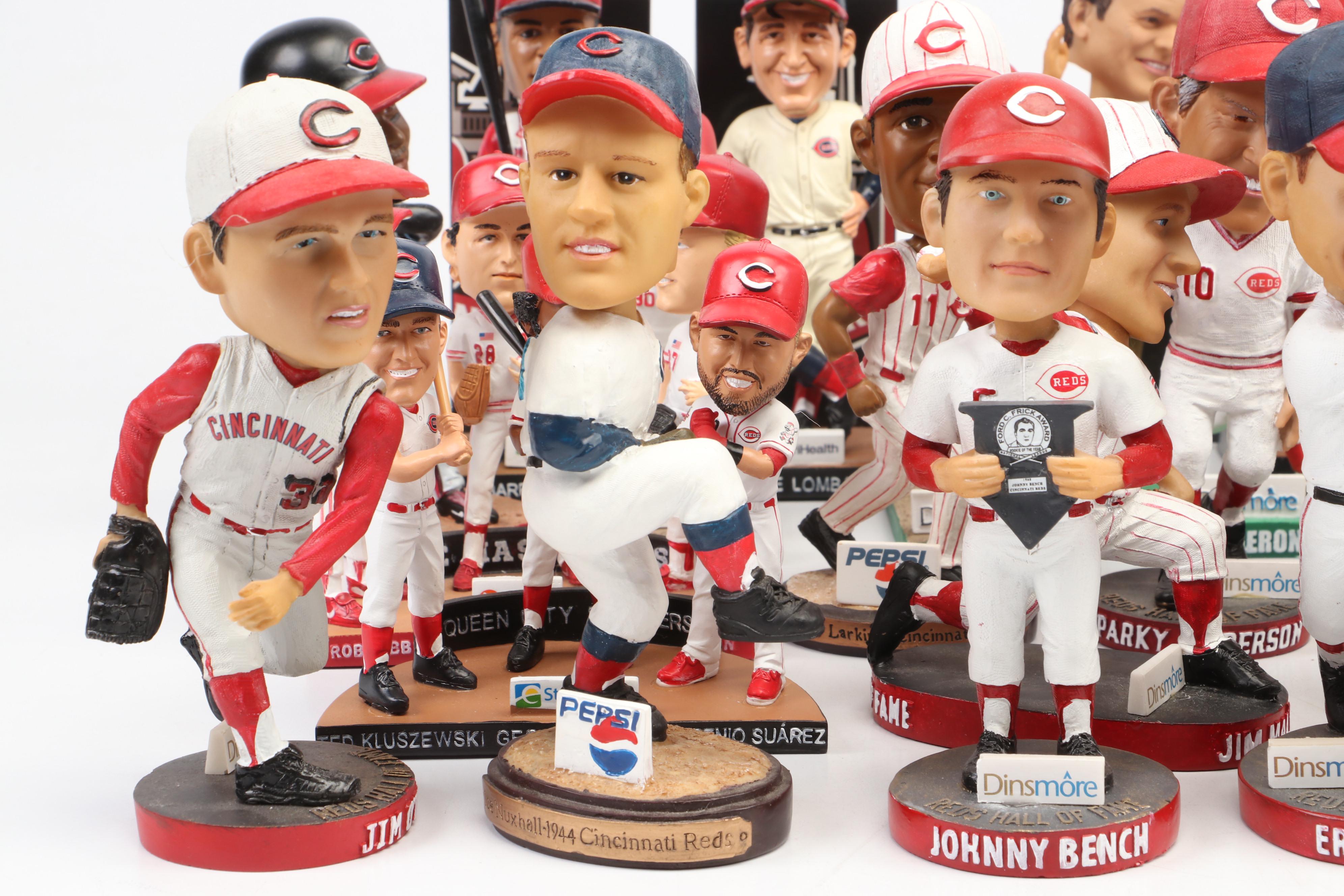 Cincinnati Reds Bobbleheads Featuring Pete Rose, Johnny Bench, Marge Schott