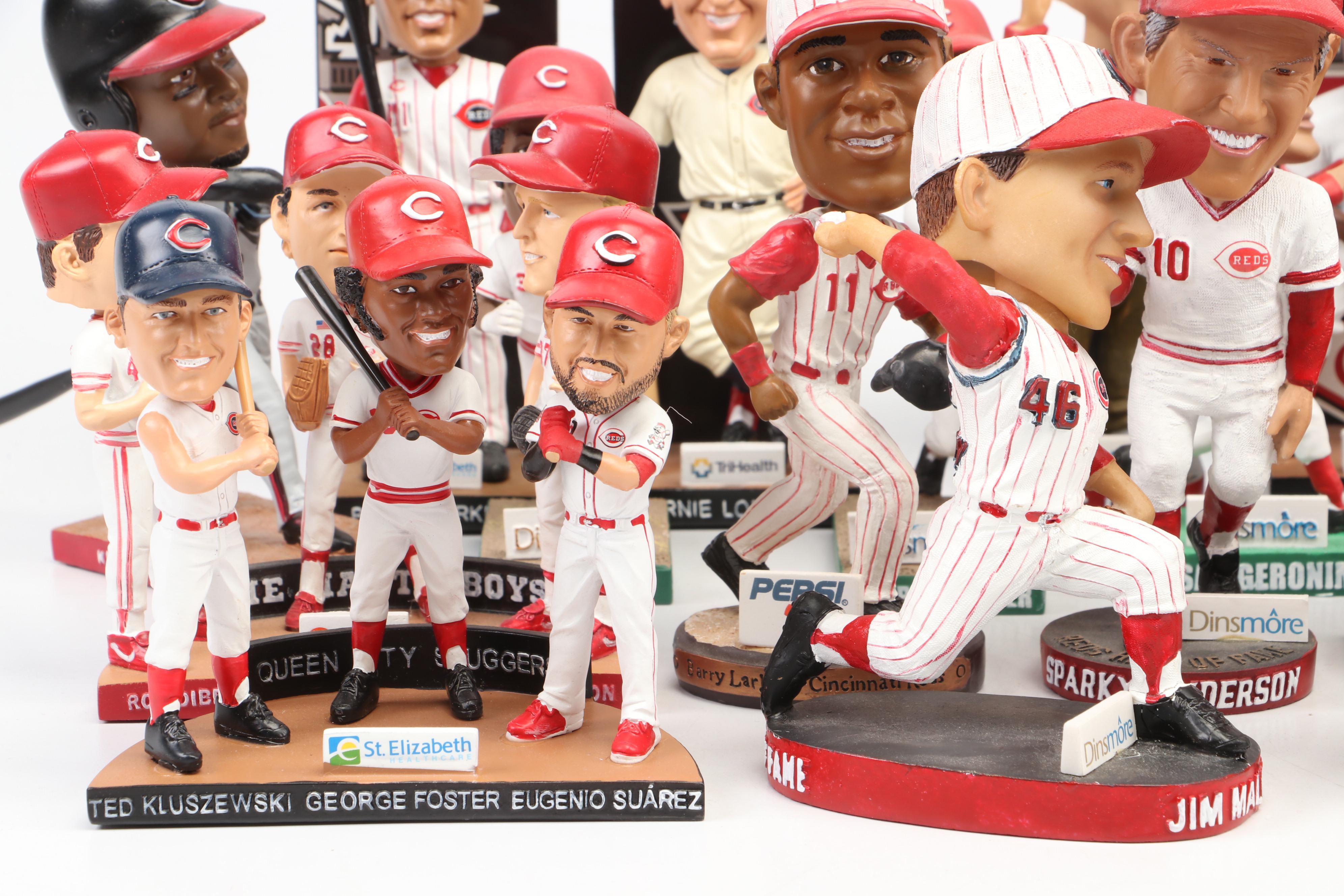 Cincinnati Reds Bobbleheads Featuring Pete Rose, Johnny Bench, Marge Schott
