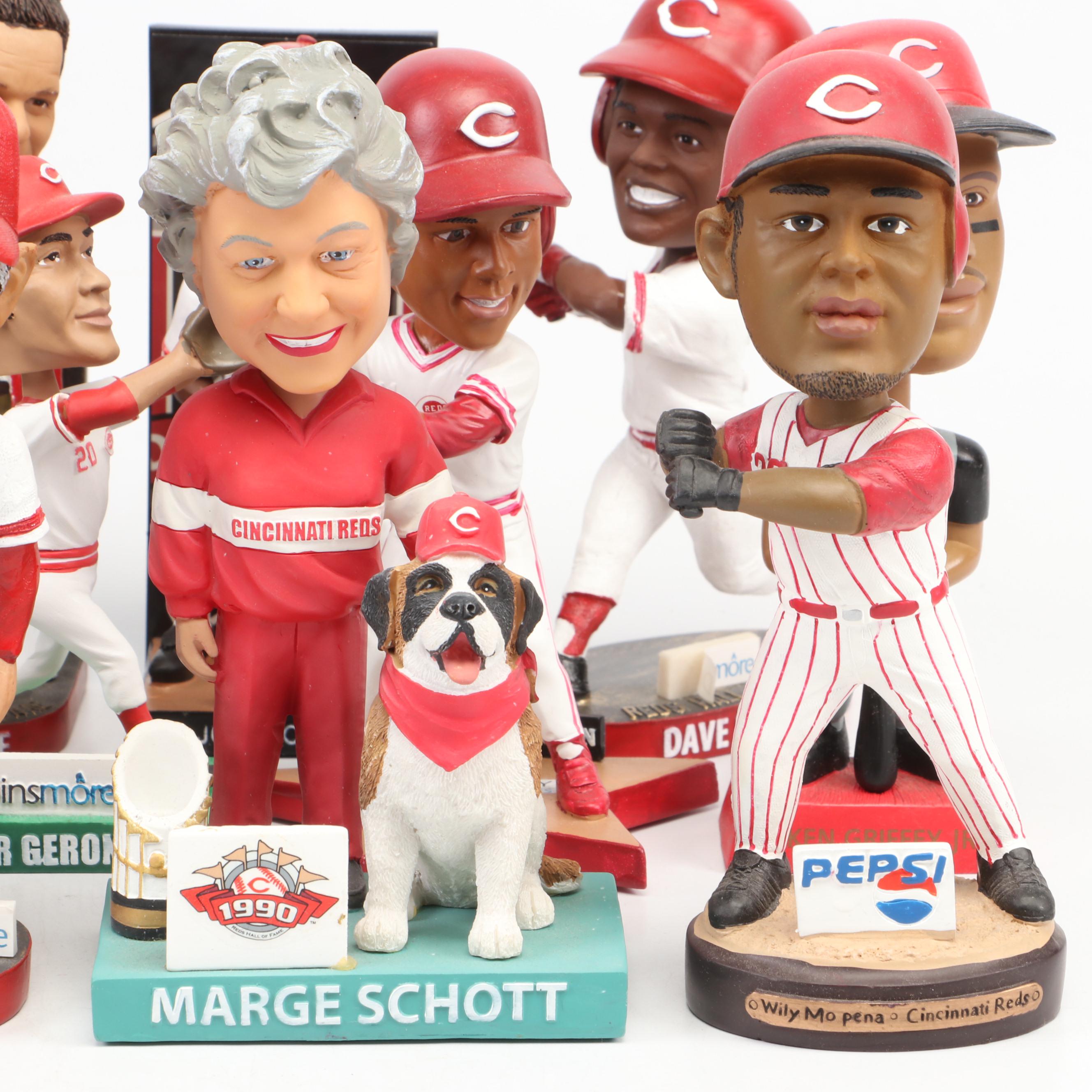 Cincinnati Reds Bobbleheads Featuring Pete Rose, Johnny Bench, Marge Schott