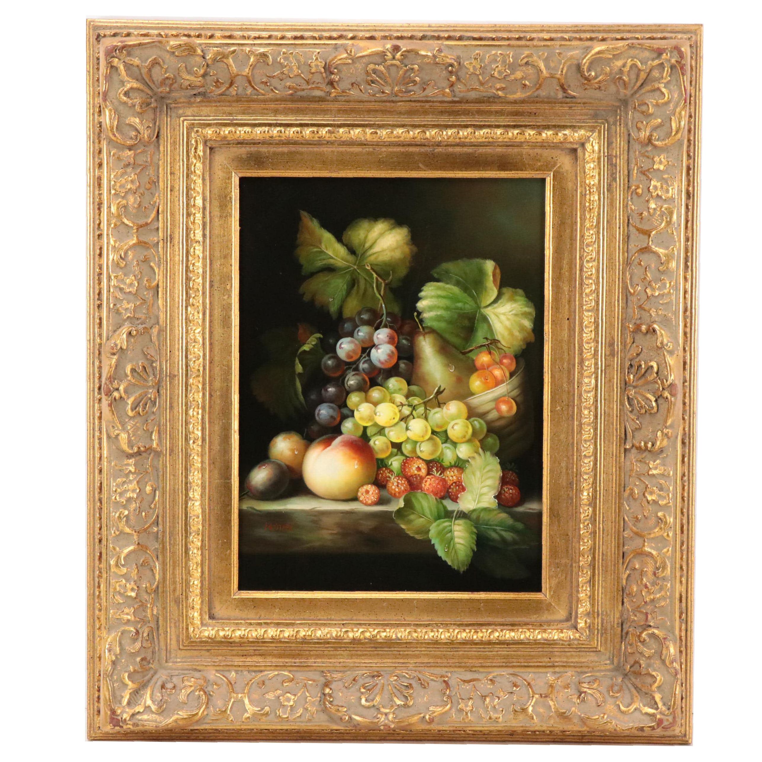 Dutch School Still Life Oil Painting of Fruit