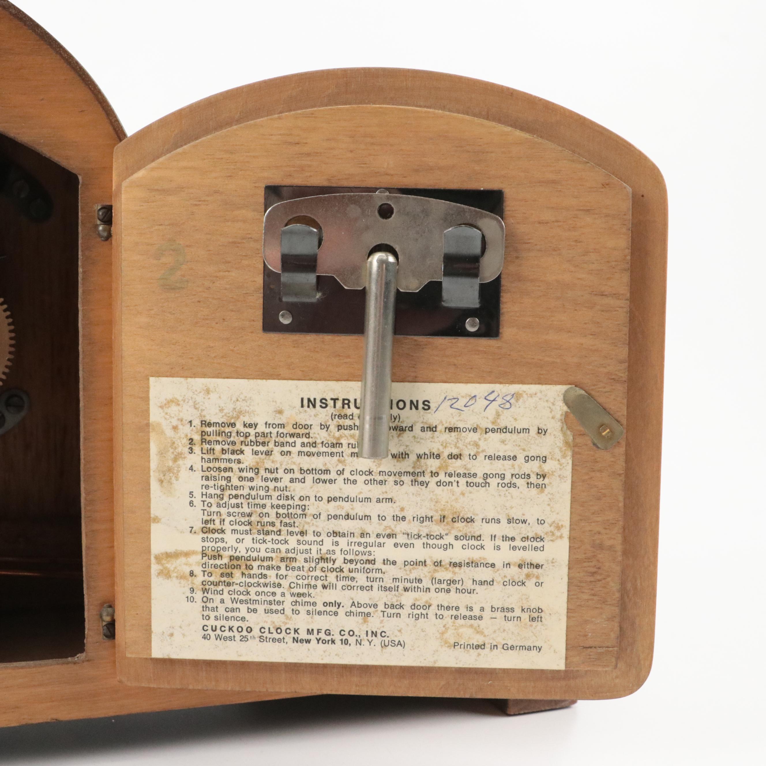 Linden German Wooden Mantel Clock, 1970s