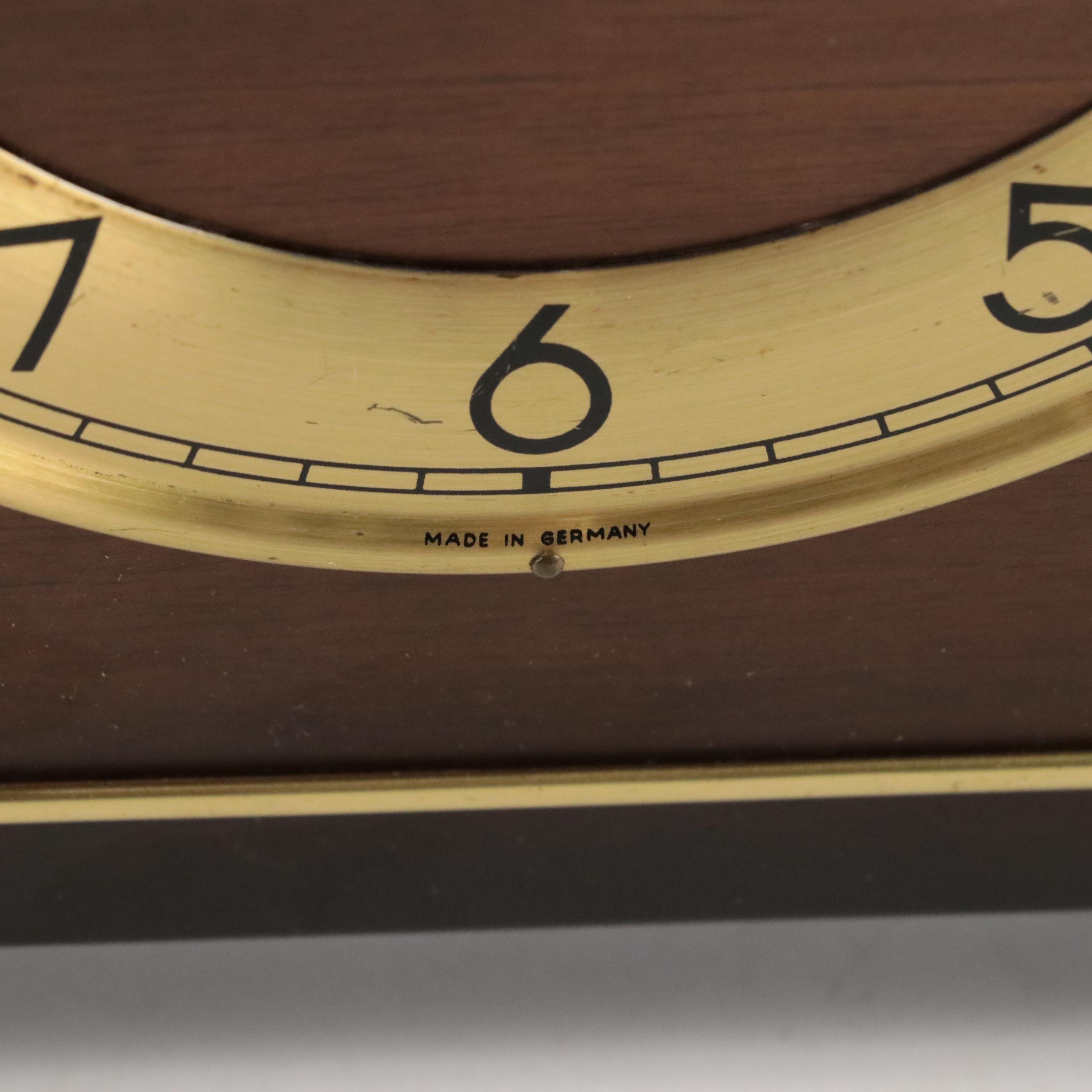 Linden German Wooden Mantel Clock, 1970s