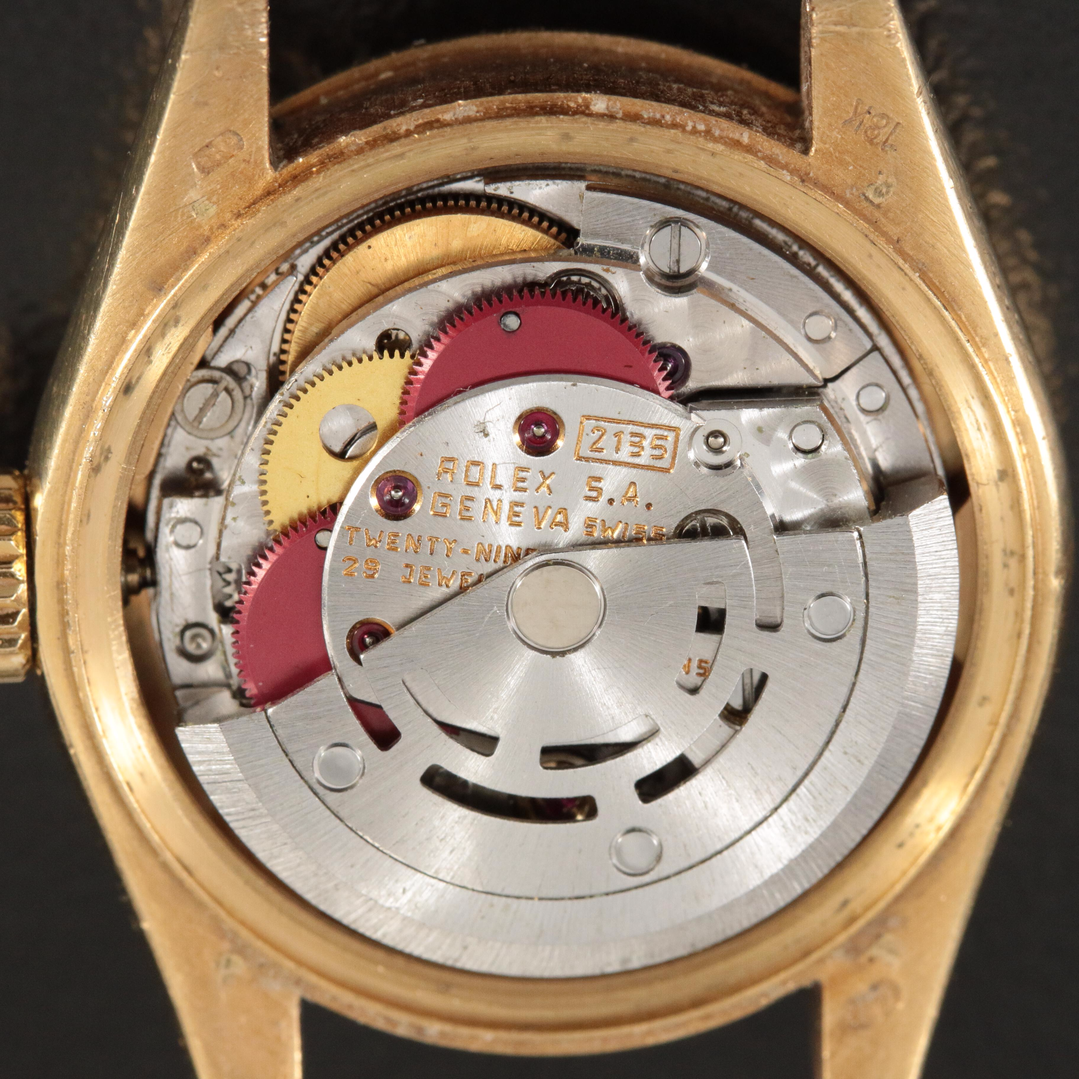 1990 Rolex 18K Custom Diamond Dial Datejust President Band Watch