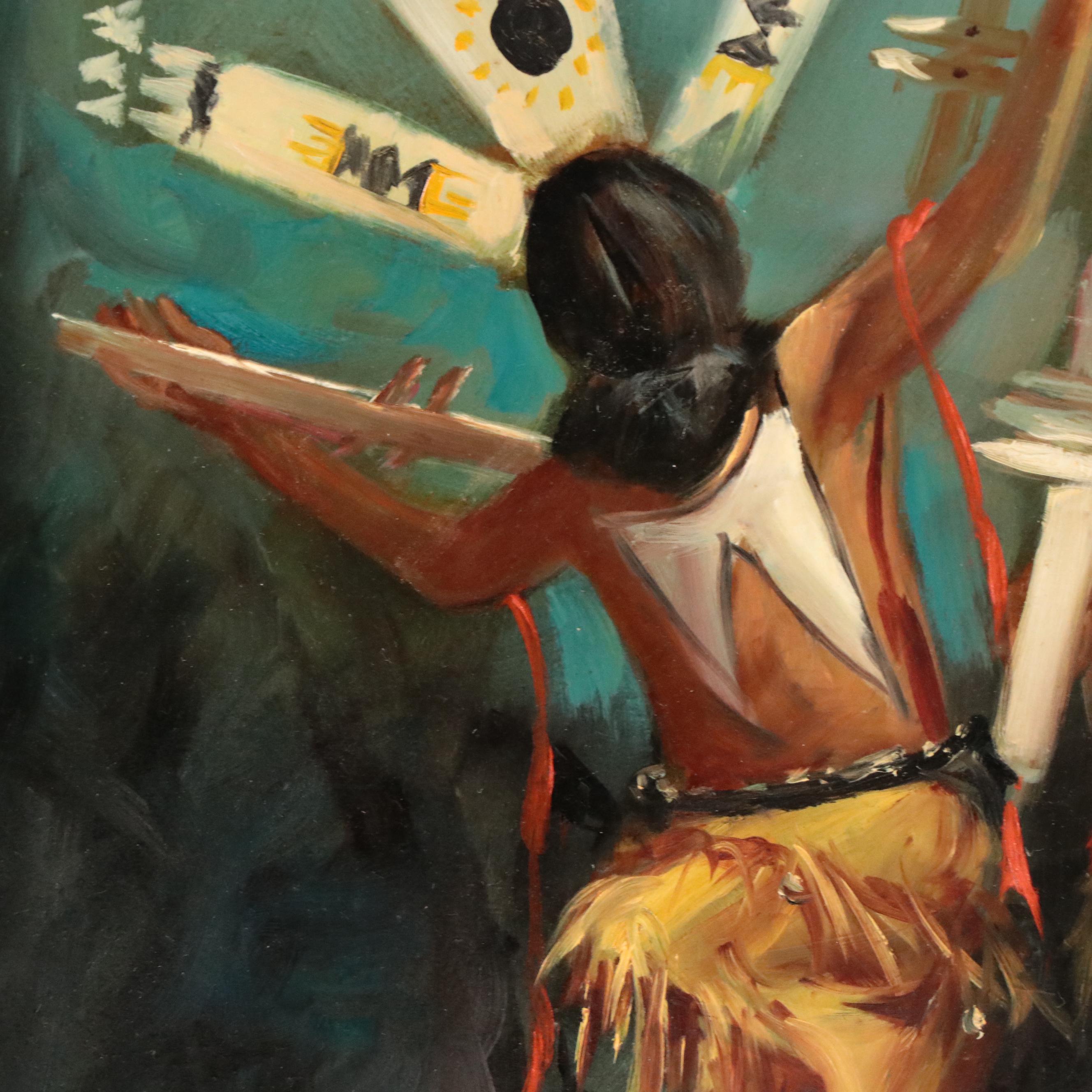 Oil Painting of Hopi Katsina Dancers