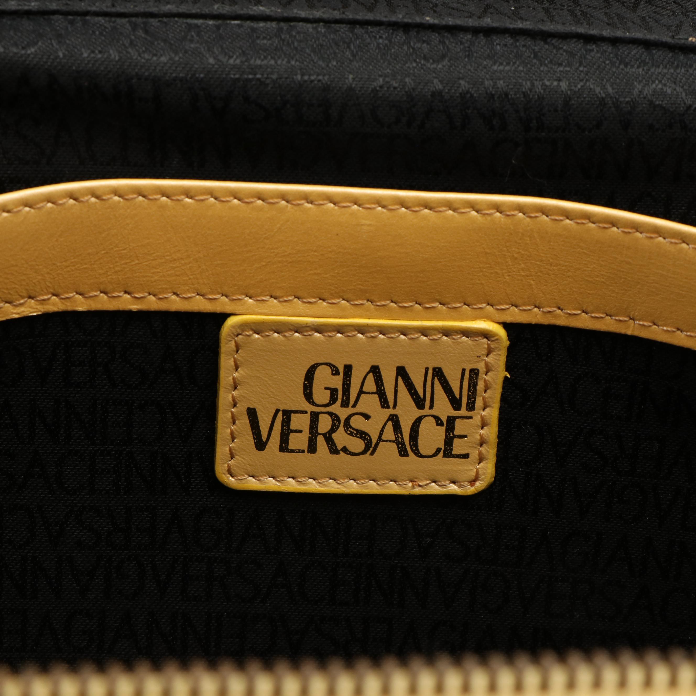 Gianni Versace Embossed Leather Vanity Bag