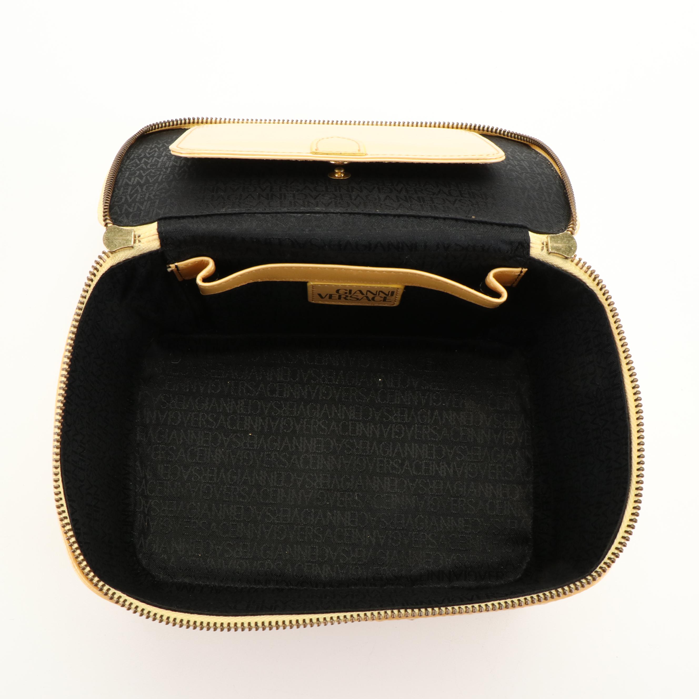 Gianni Versace Embossed Leather Vanity Bag