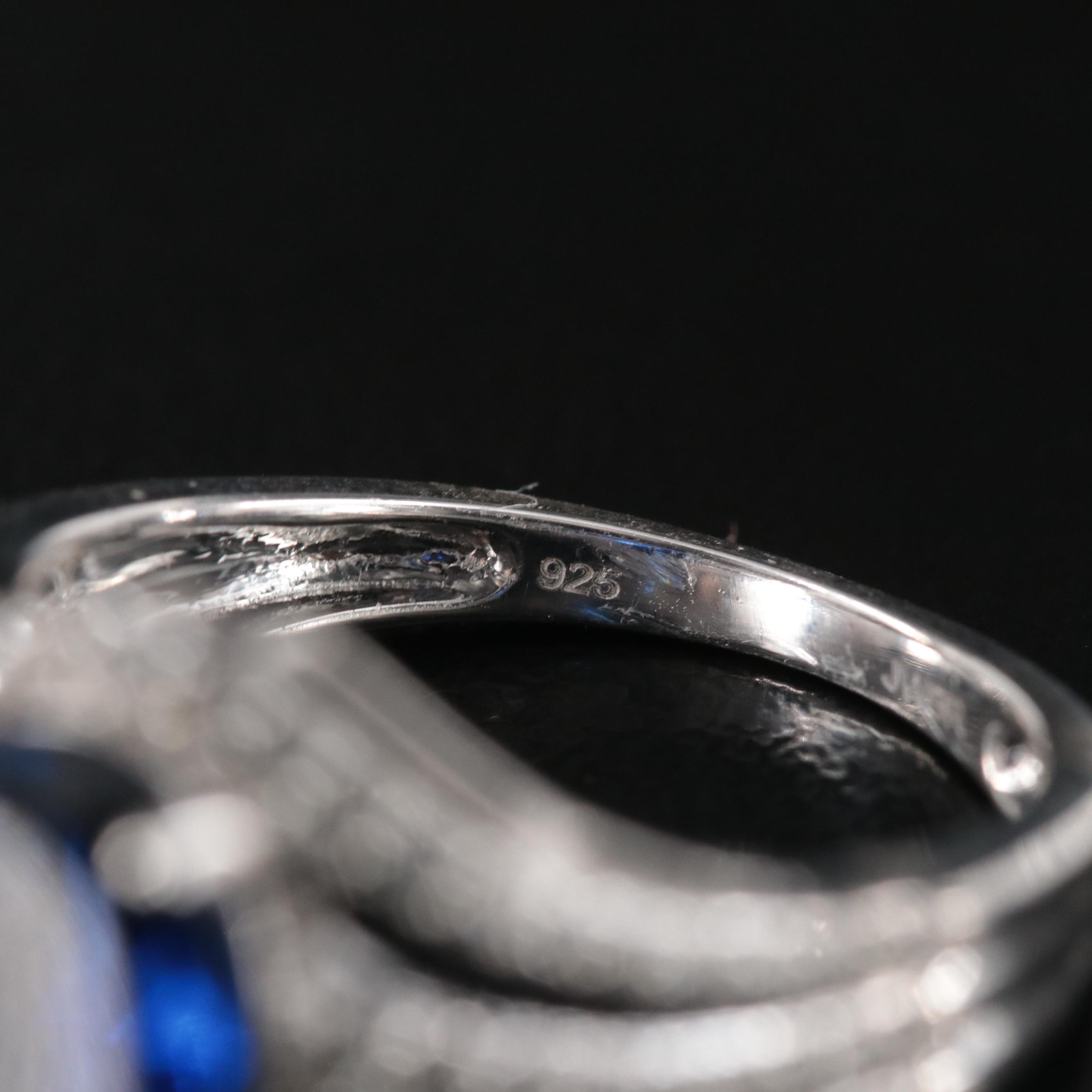 Sterling Blue and White Sapphire Ring