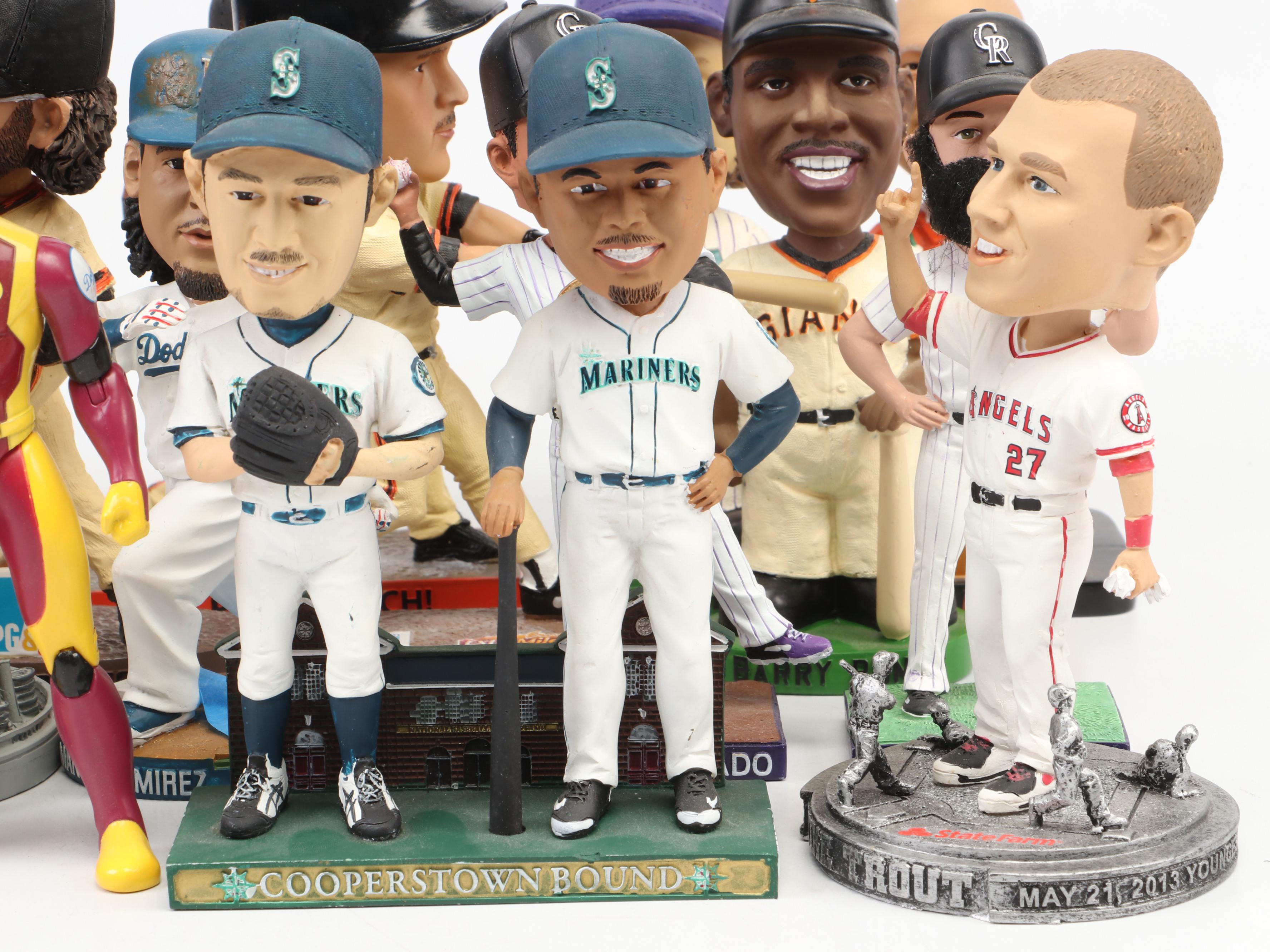 Baseball Bobbleheads Featuring Mike Trout, Barry Bonds, Ichiro, and More