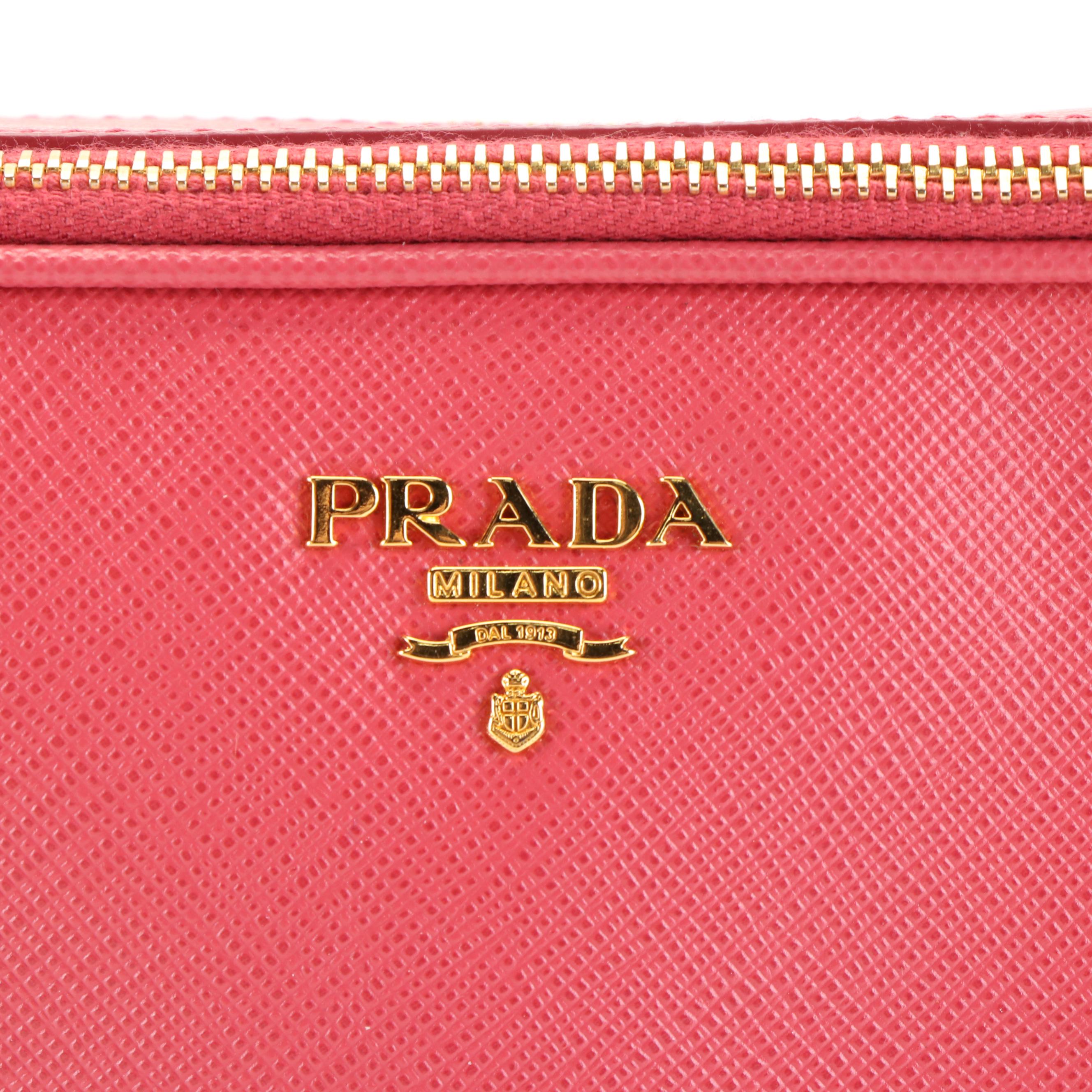 Prada Mini Camera Peonia Saffiano Leather Crossbody Bag