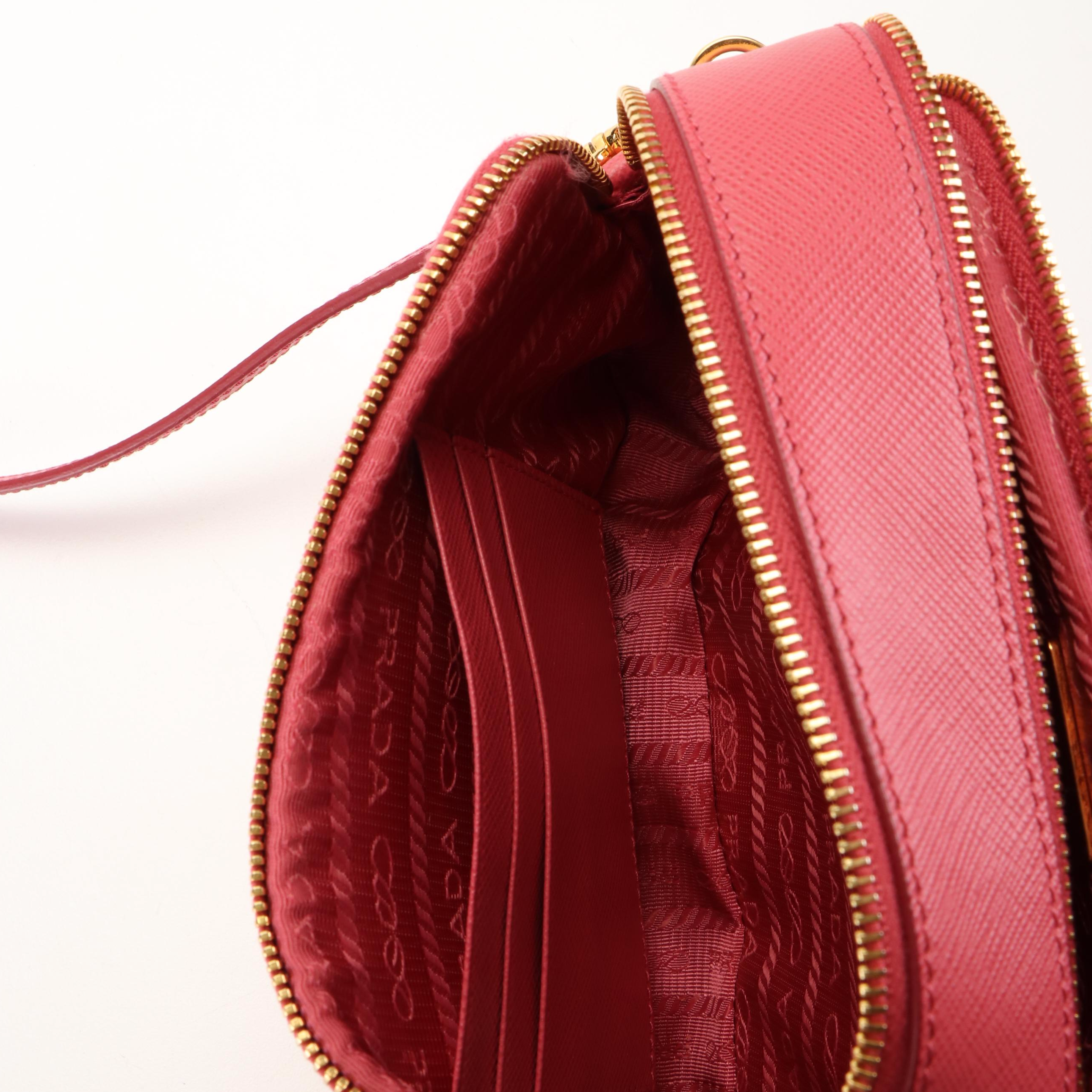 Prada Mini Camera Peonia Saffiano Leather Crossbody Bag