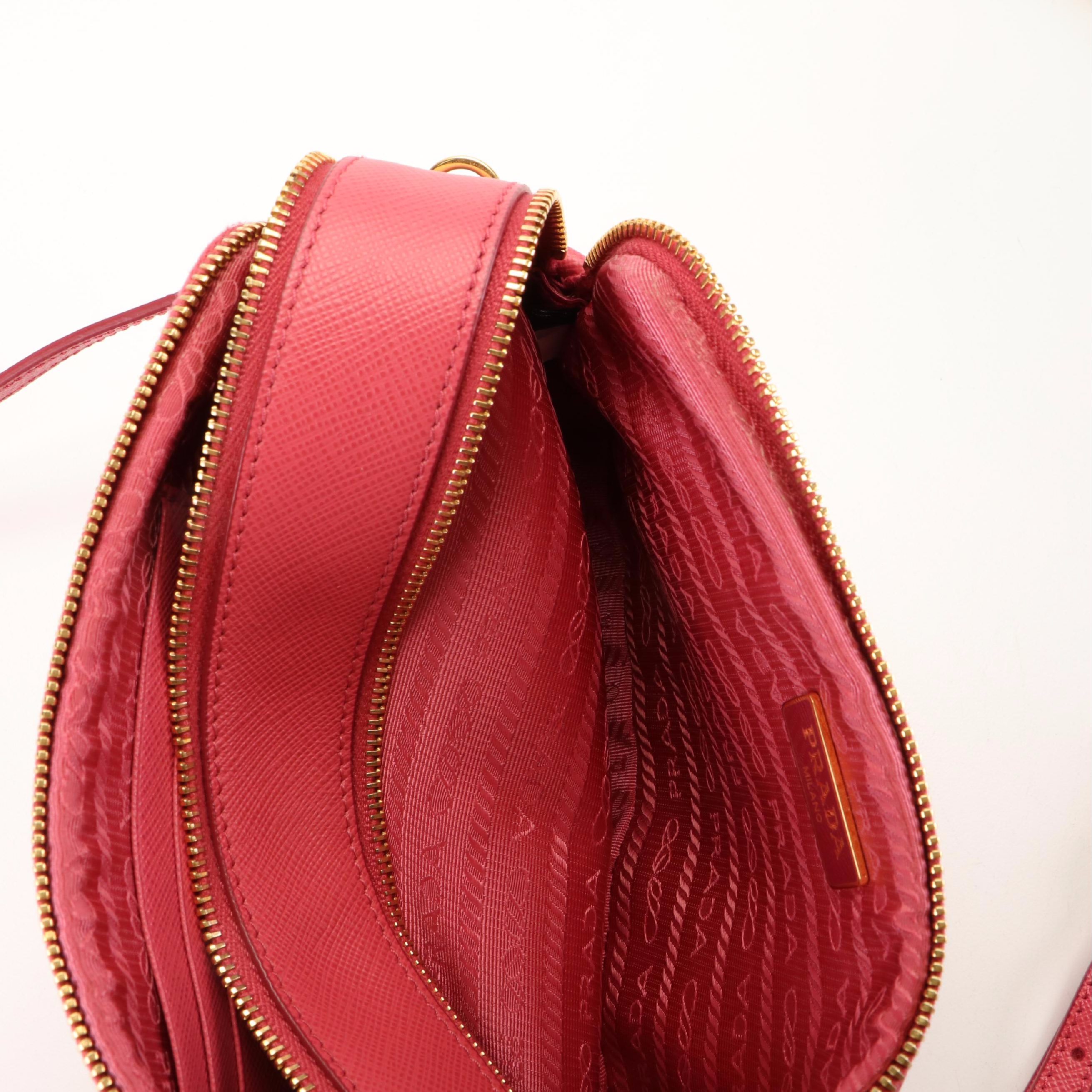 Prada Mini Camera Peonia Saffiano Leather Crossbody Bag