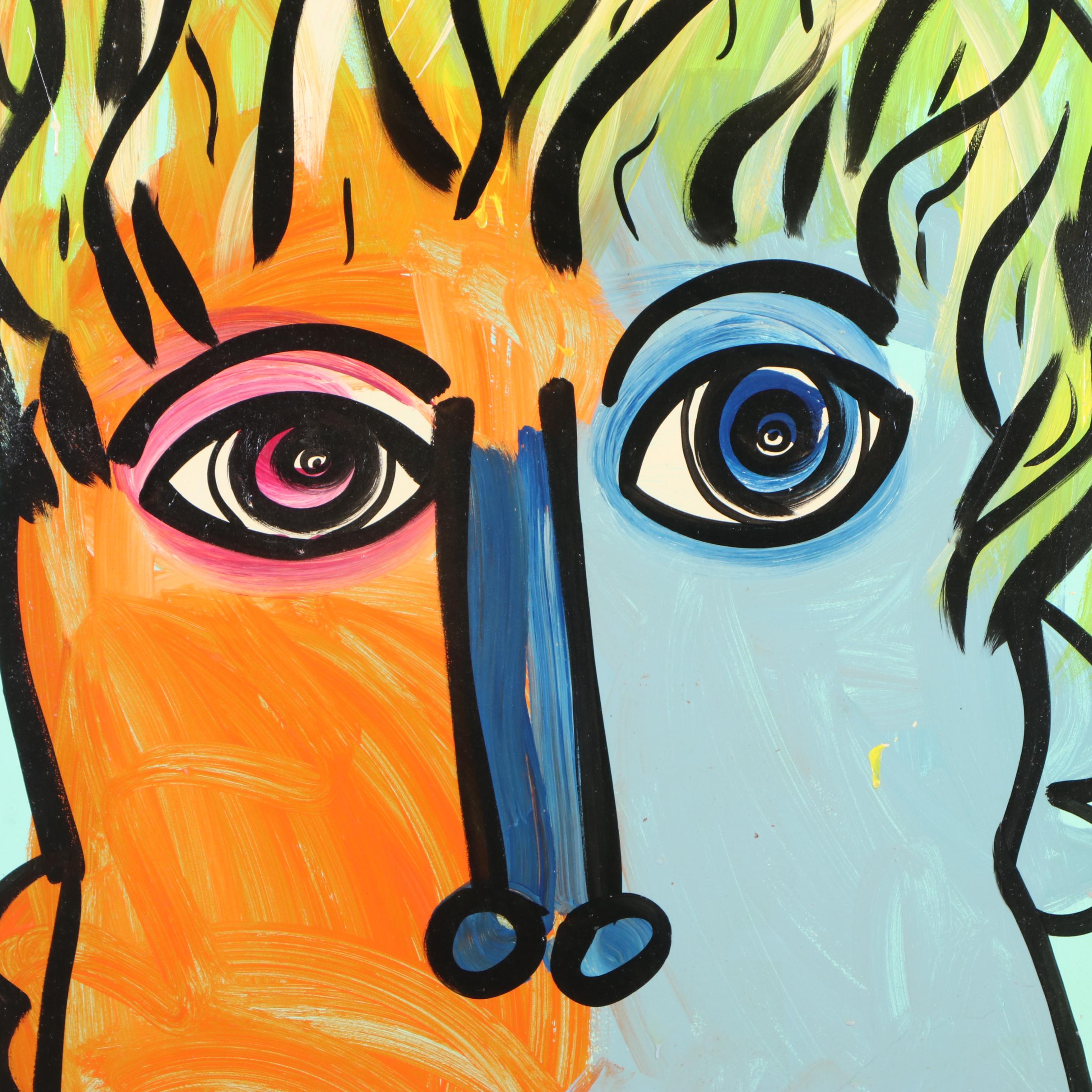 Peter Keil Large-Scale Abstract Painting "Andy Warhol"