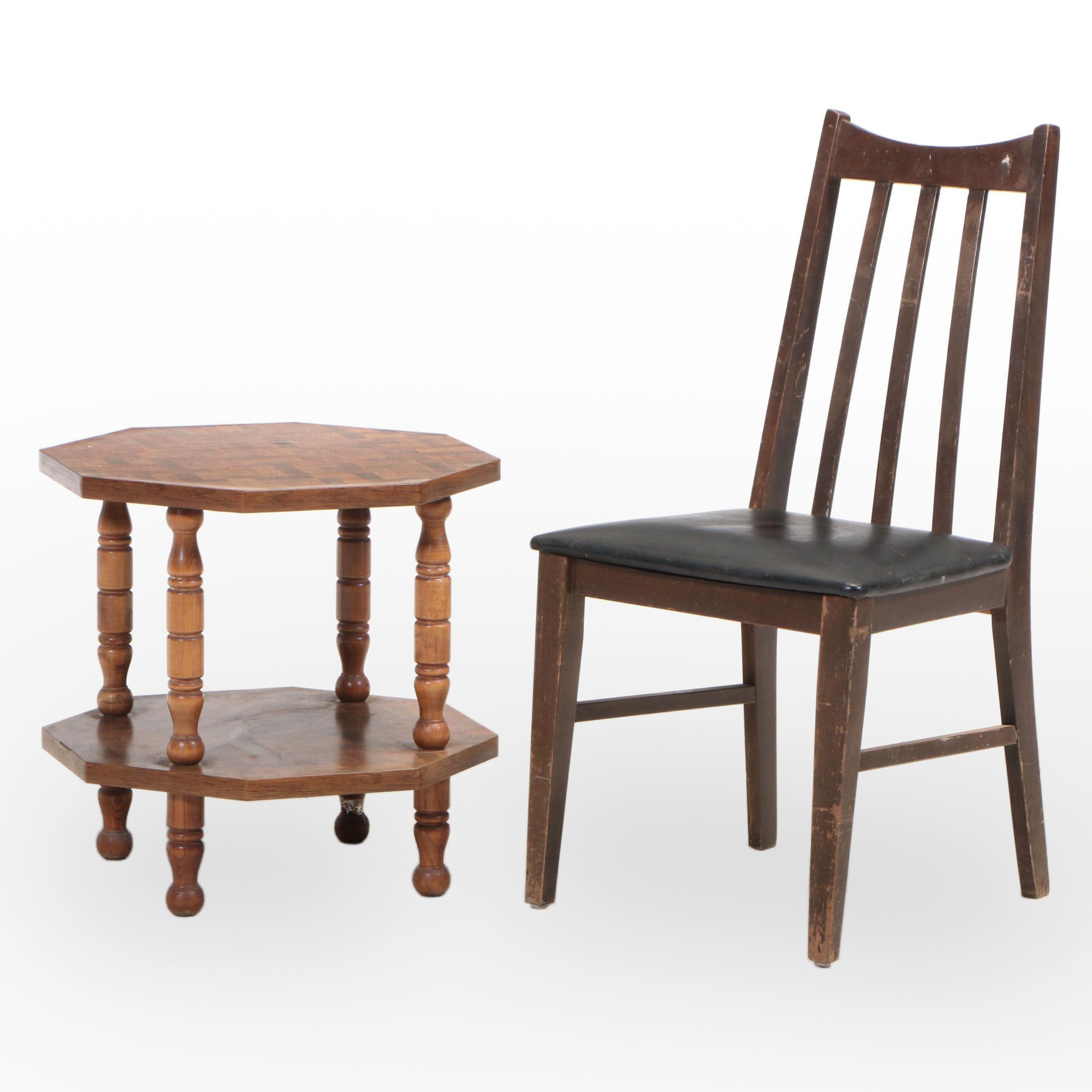 Universal Furniture Modernist Side Chair Plus Laminate Top Side Table