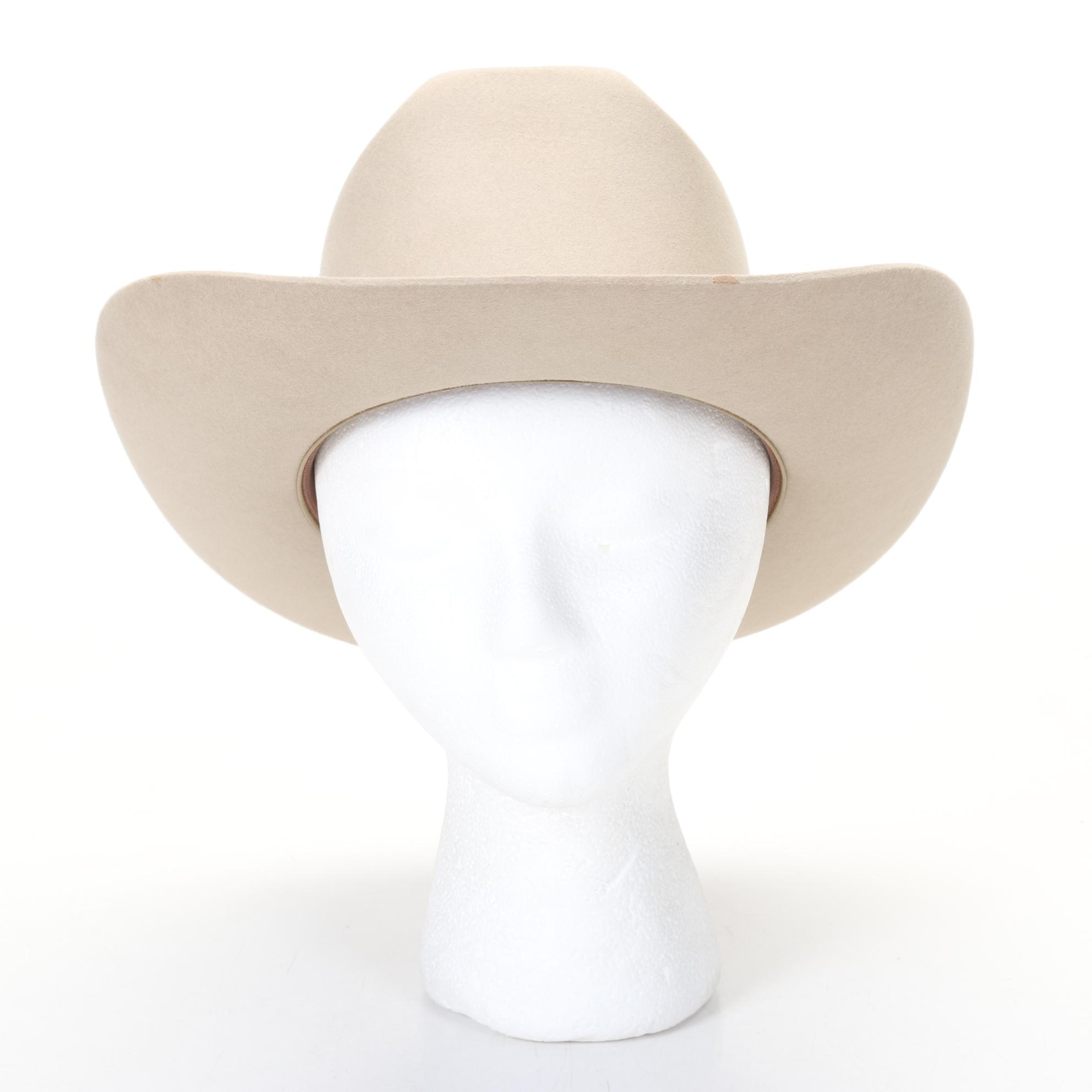 Tan Felt Stetson 7.25" Hat With Original Hat Box and Insert