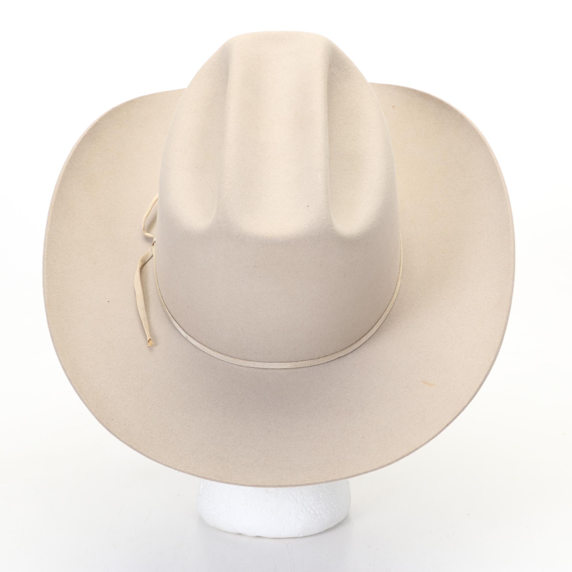 Tan Felt Stetson 7.25" Hat With Original Hat Box and Insert