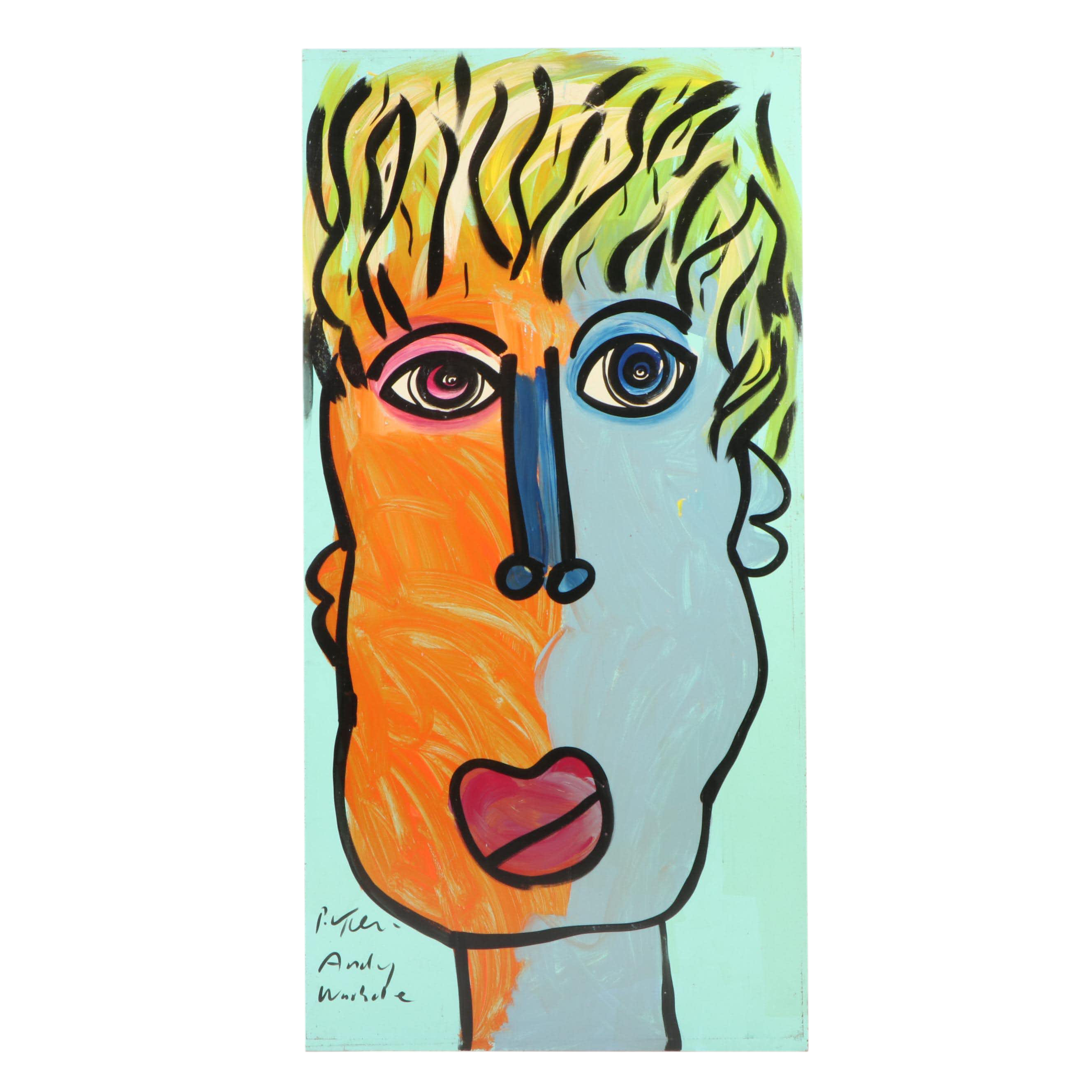 Peter Keil Large-Scale Abstract Painting "Andy Warhol"