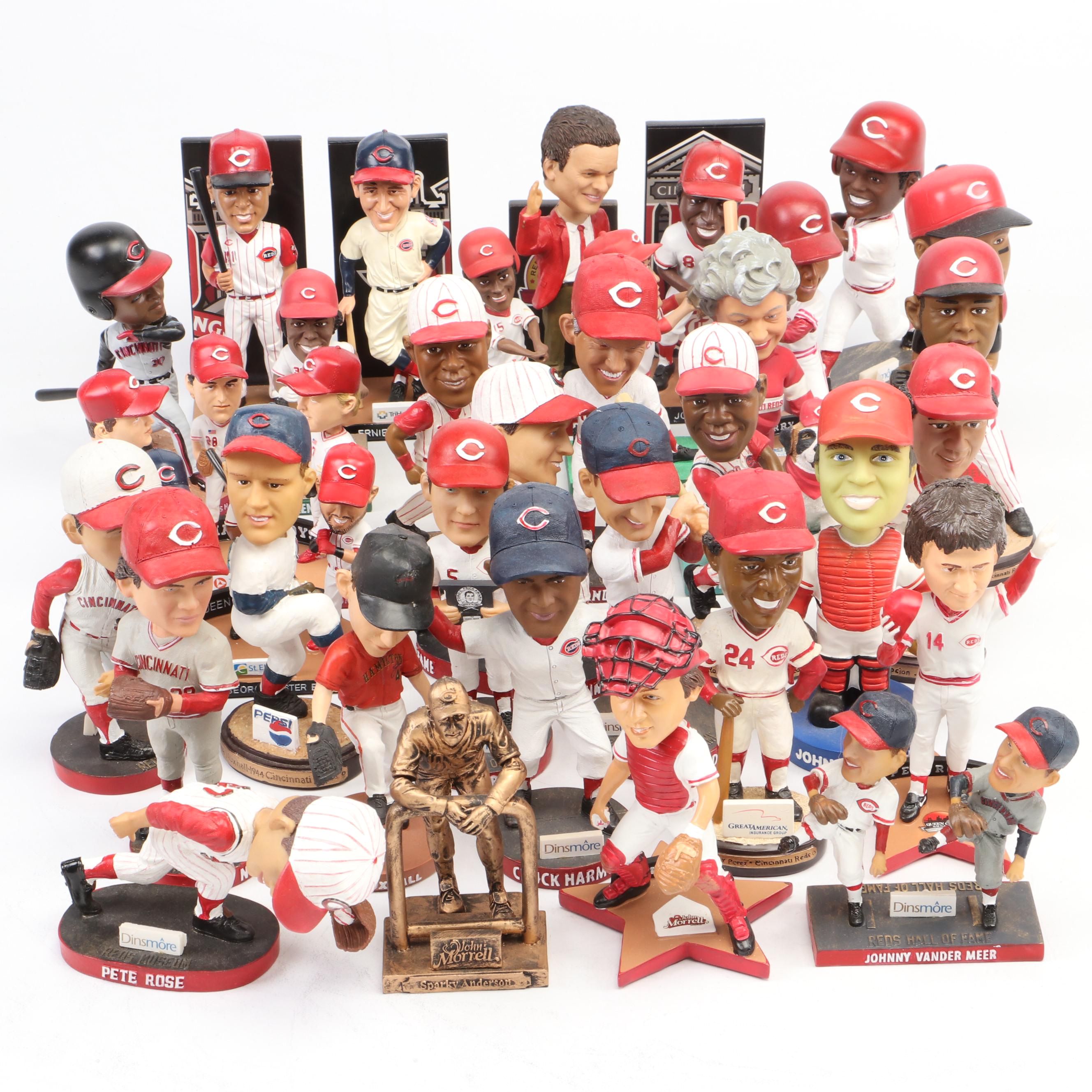 Cincinnati Reds Bobbleheads Featuring Pete Rose, Johnny Bench, Marge Schott