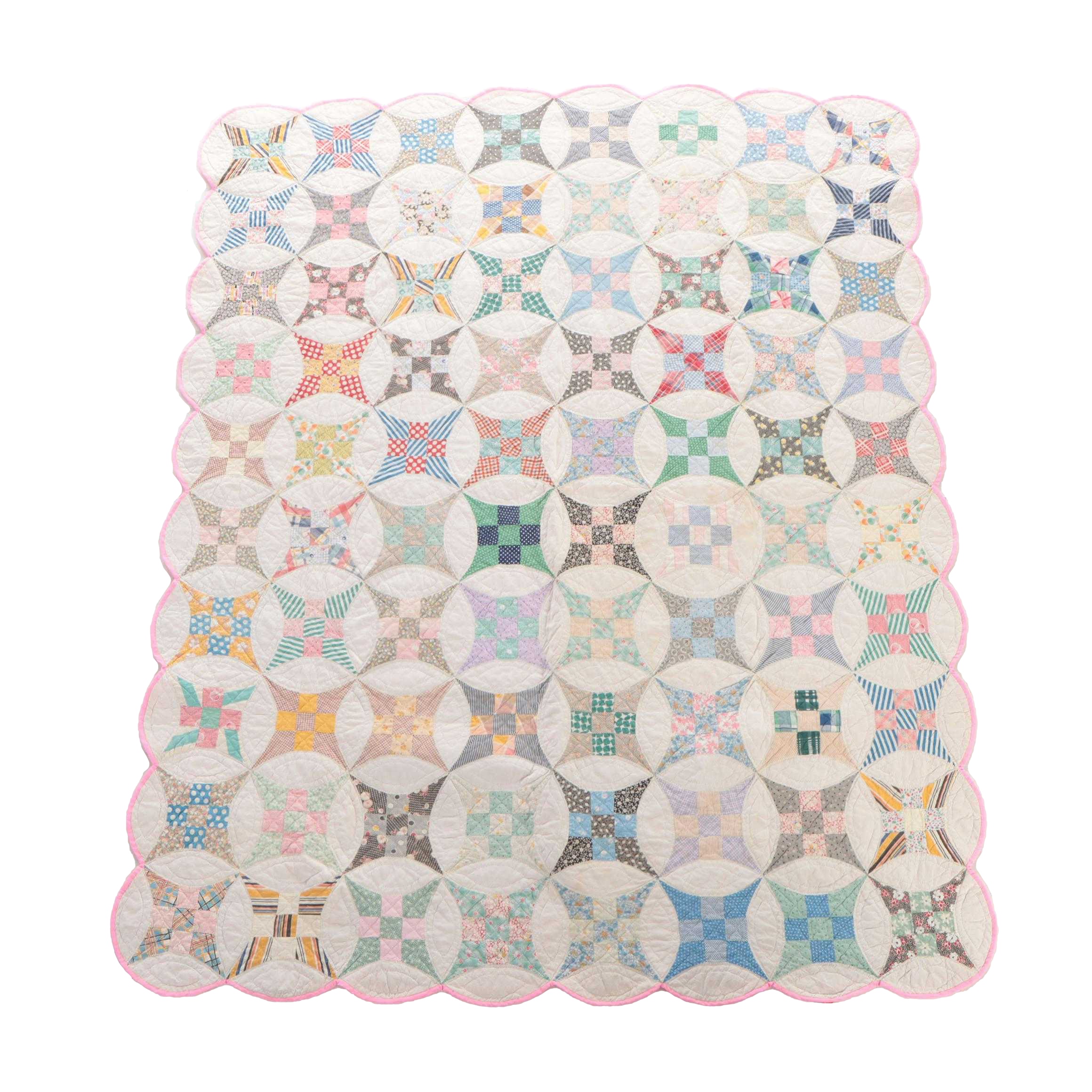 Handmade "Cathedral Window" Quilt