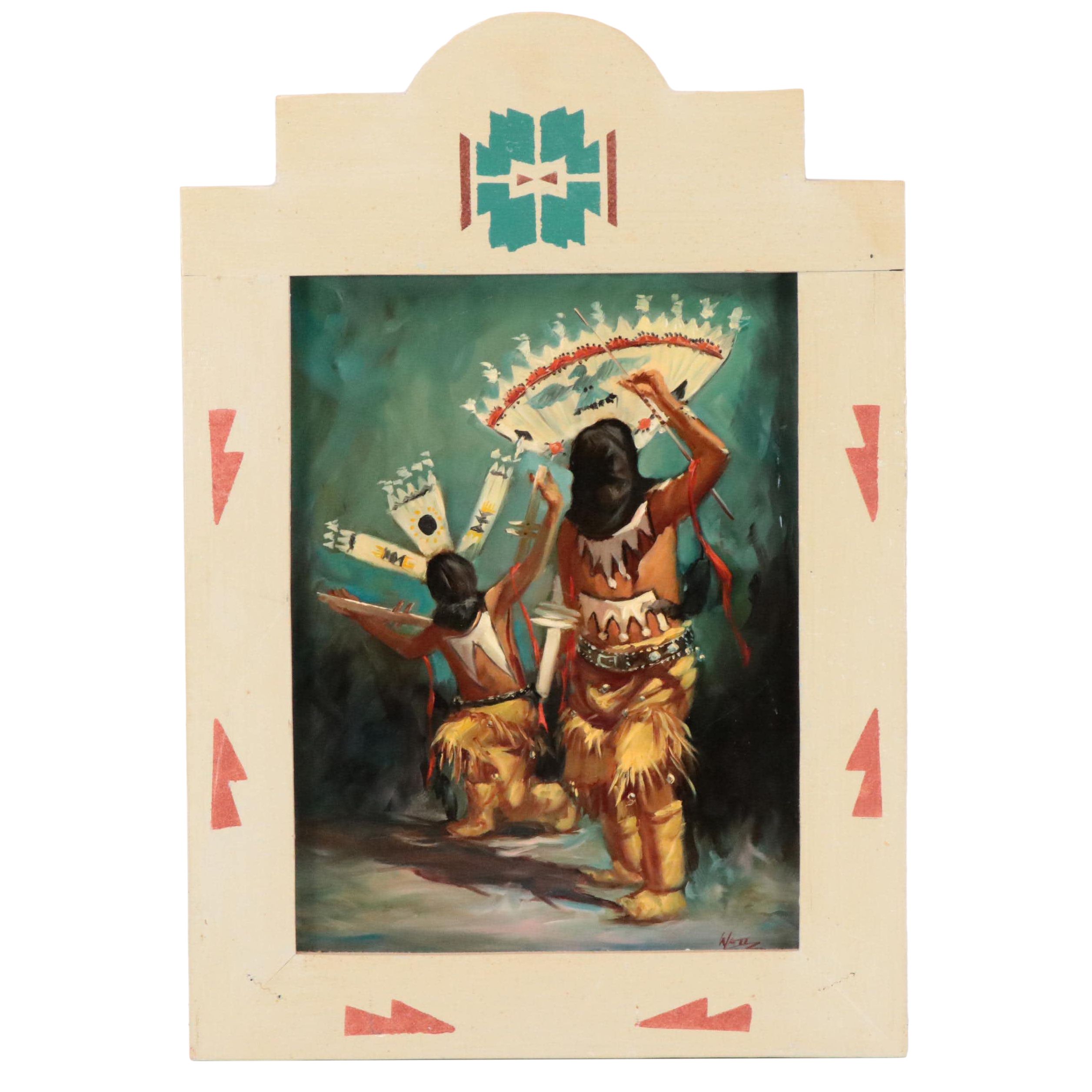 Oil Painting of Hopi Katsina Dancers