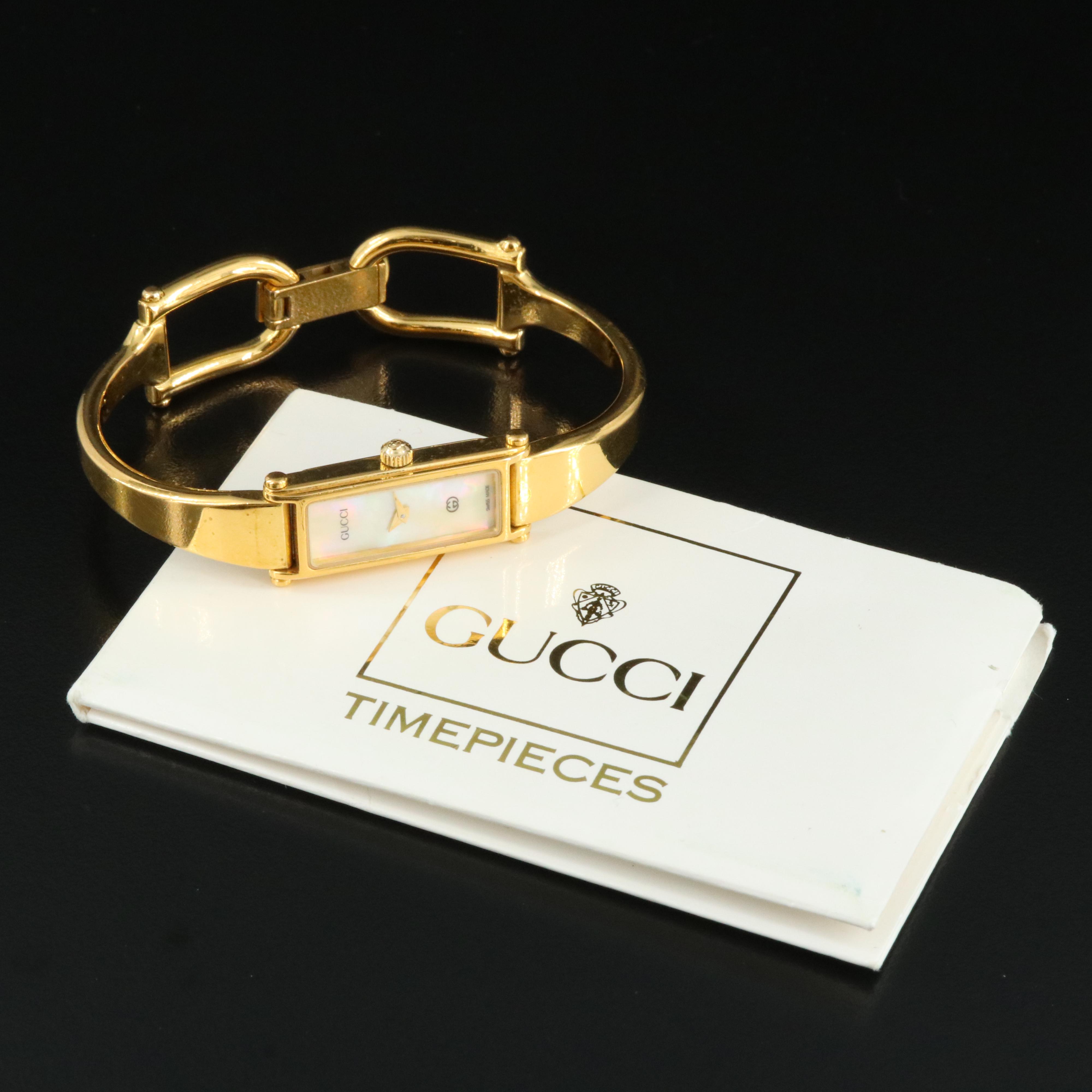 Gucci Mother-of-Pearl Bangle Watch