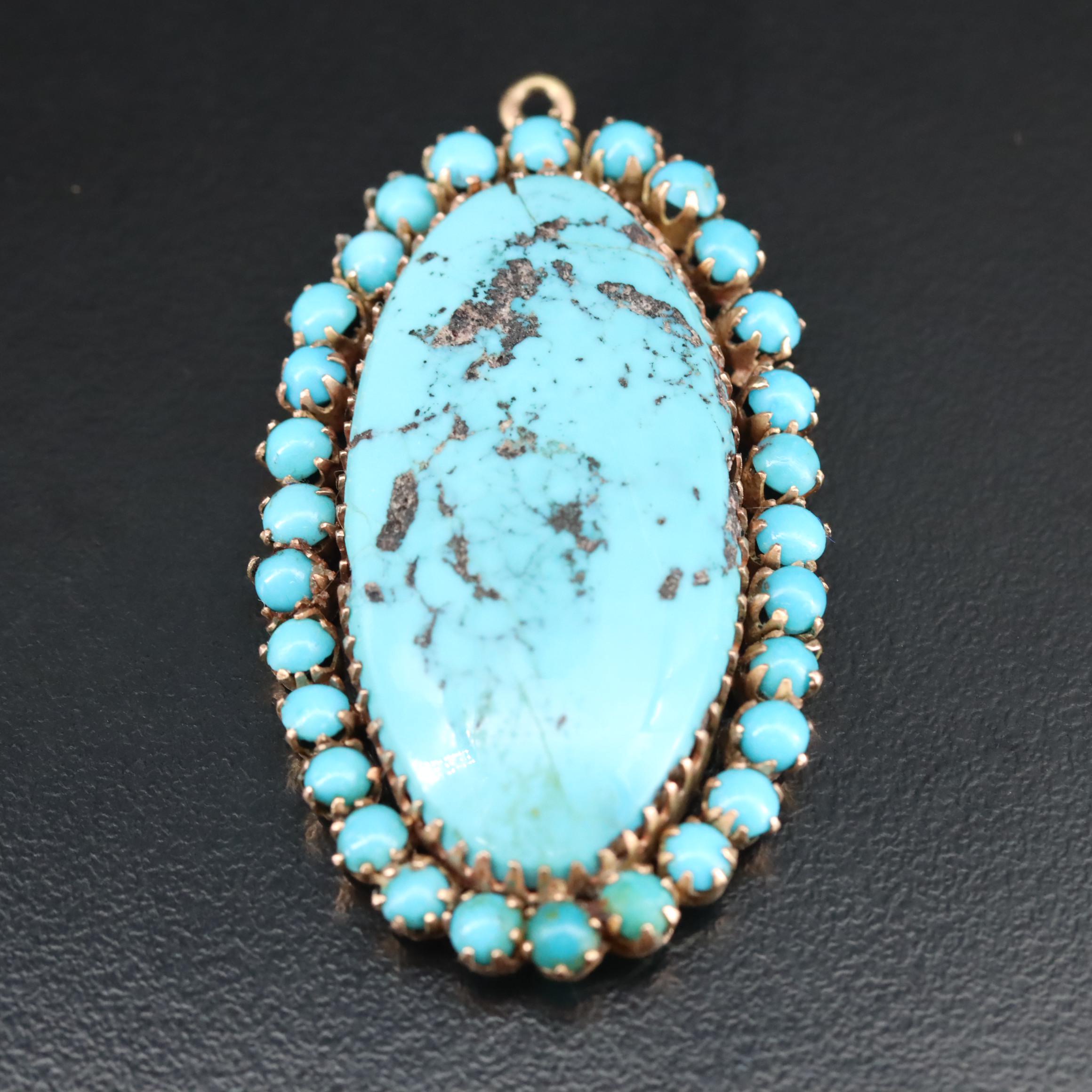 14K Turquoise Pendant