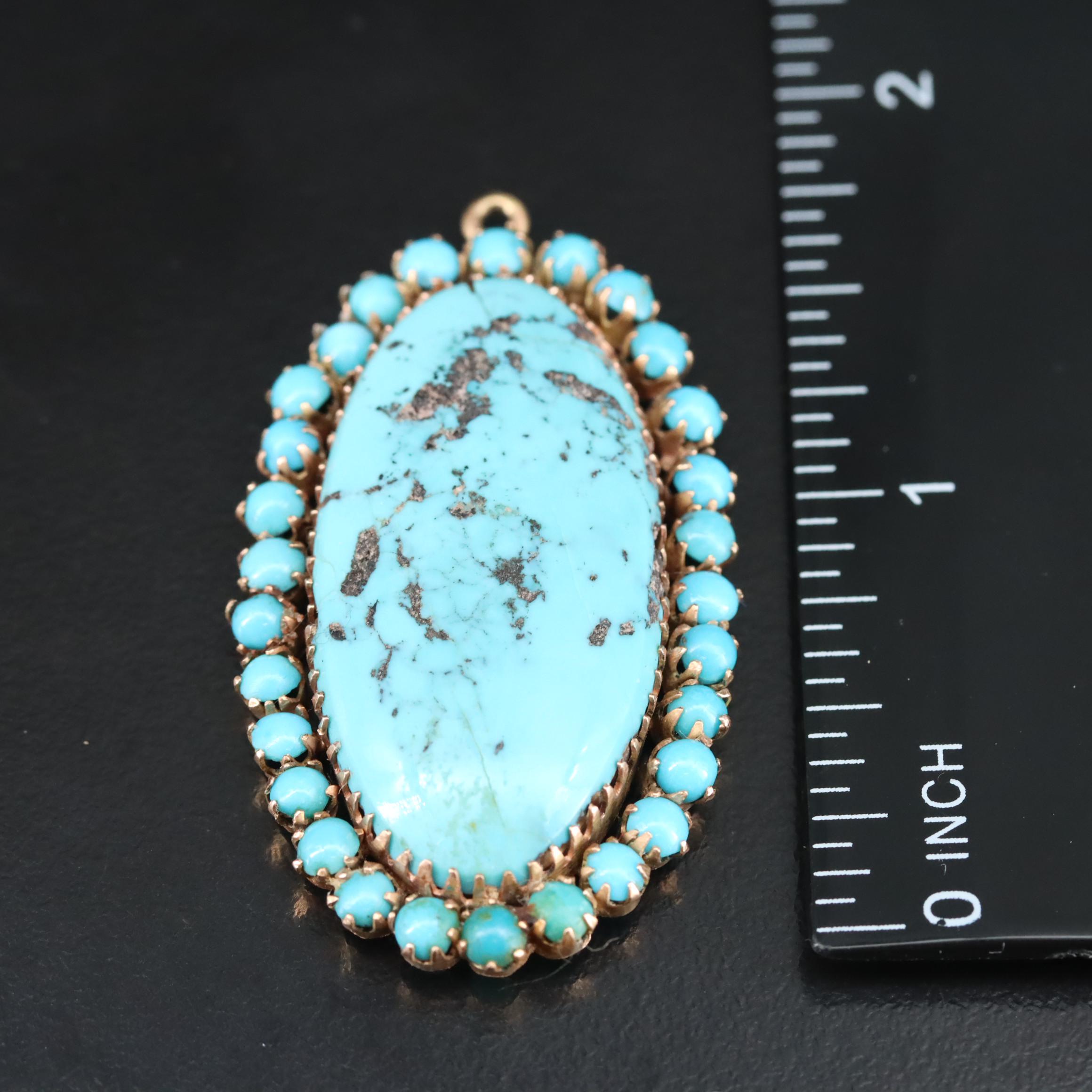 14K Turquoise Pendant