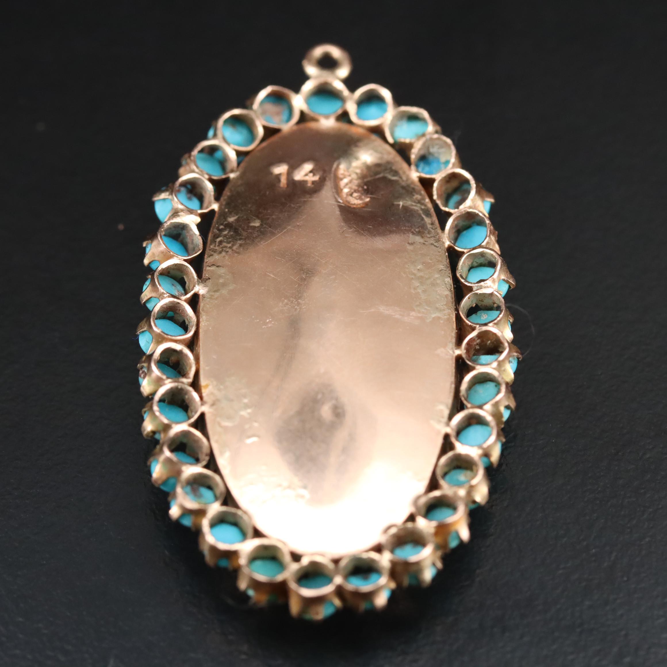 14K Turquoise Pendant