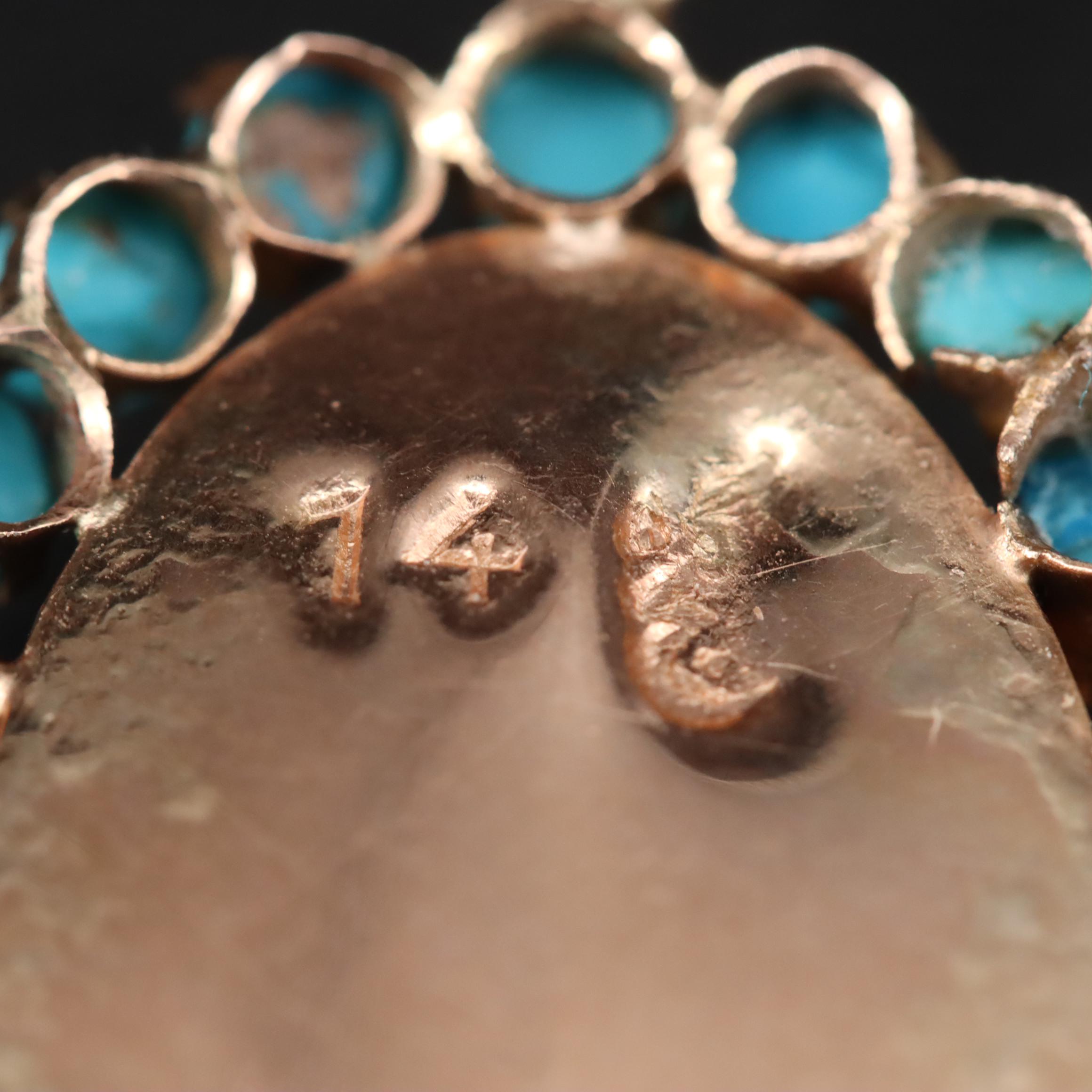 14K Turquoise Pendant