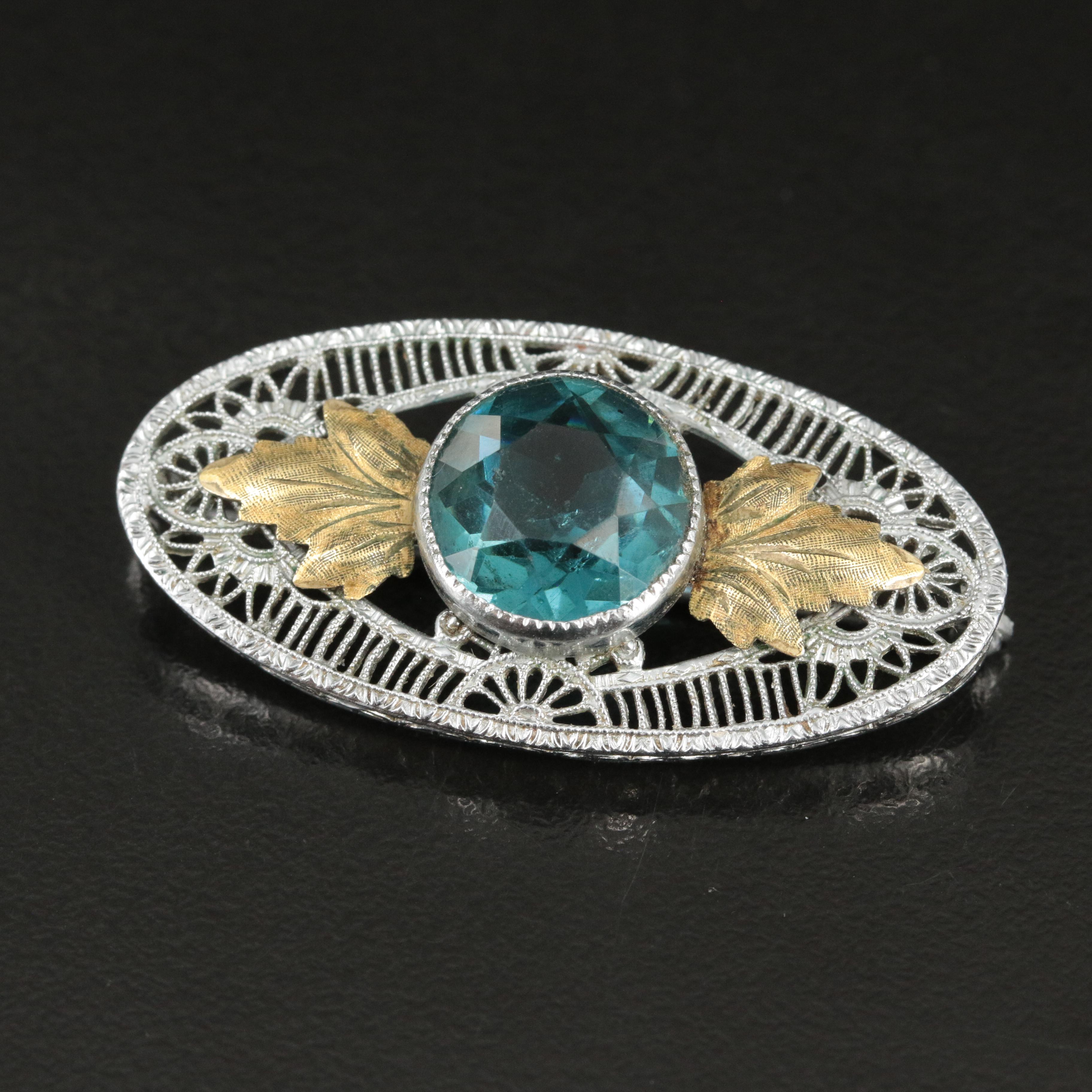 Vintage Oval Filigree Brooch
