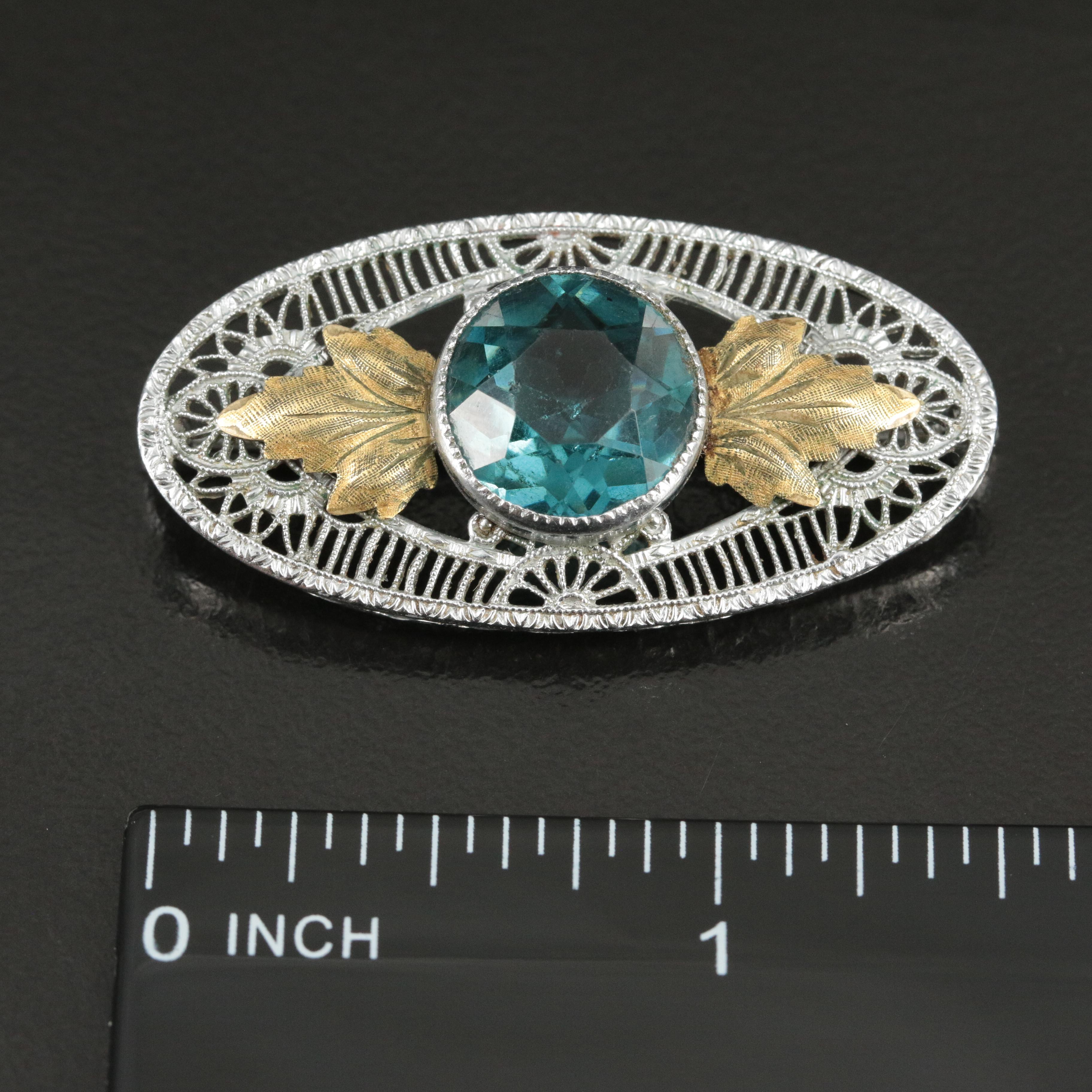 Vintage Oval Filigree Brooch