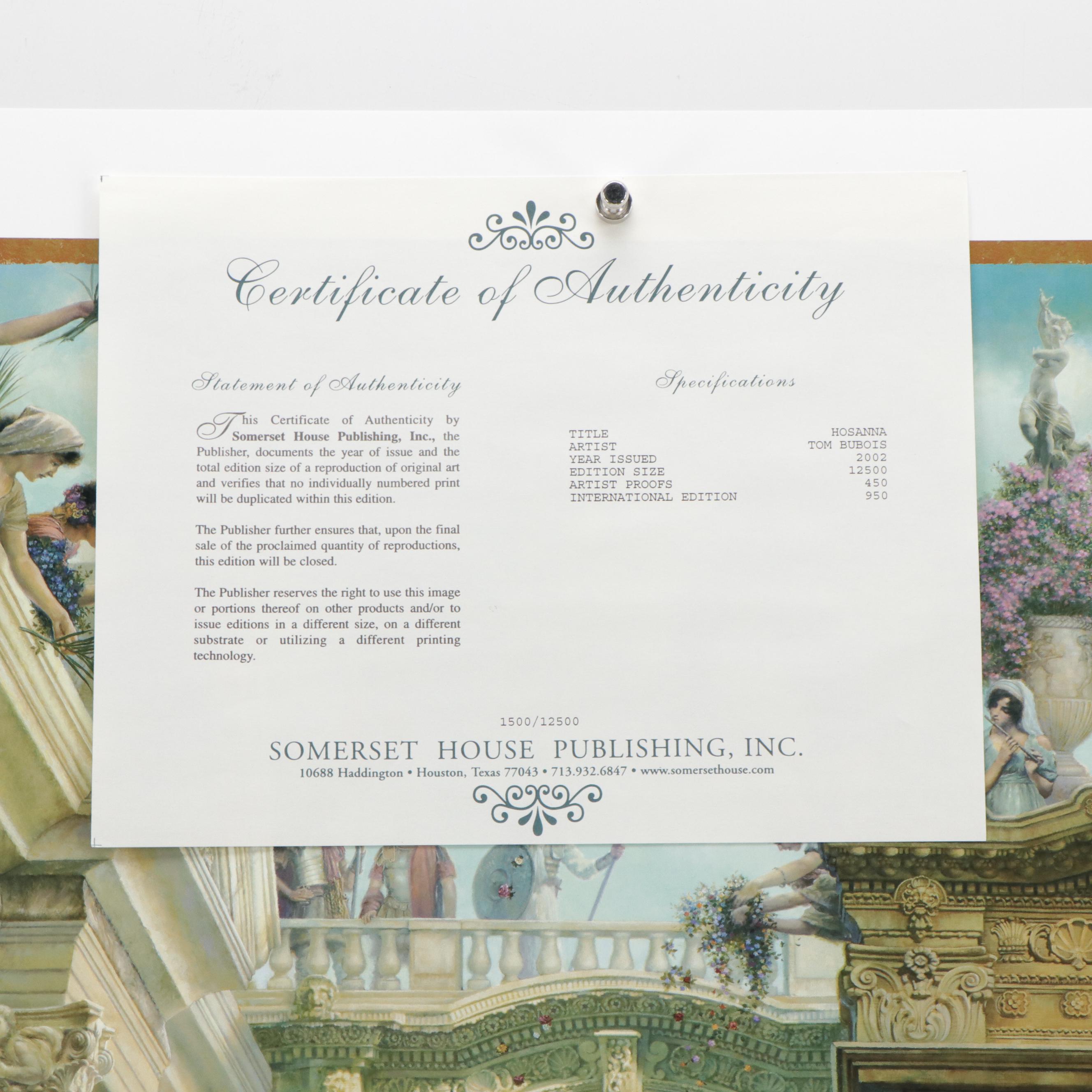 Tom duBois Offset Lithograph "Hosanna!," 2002