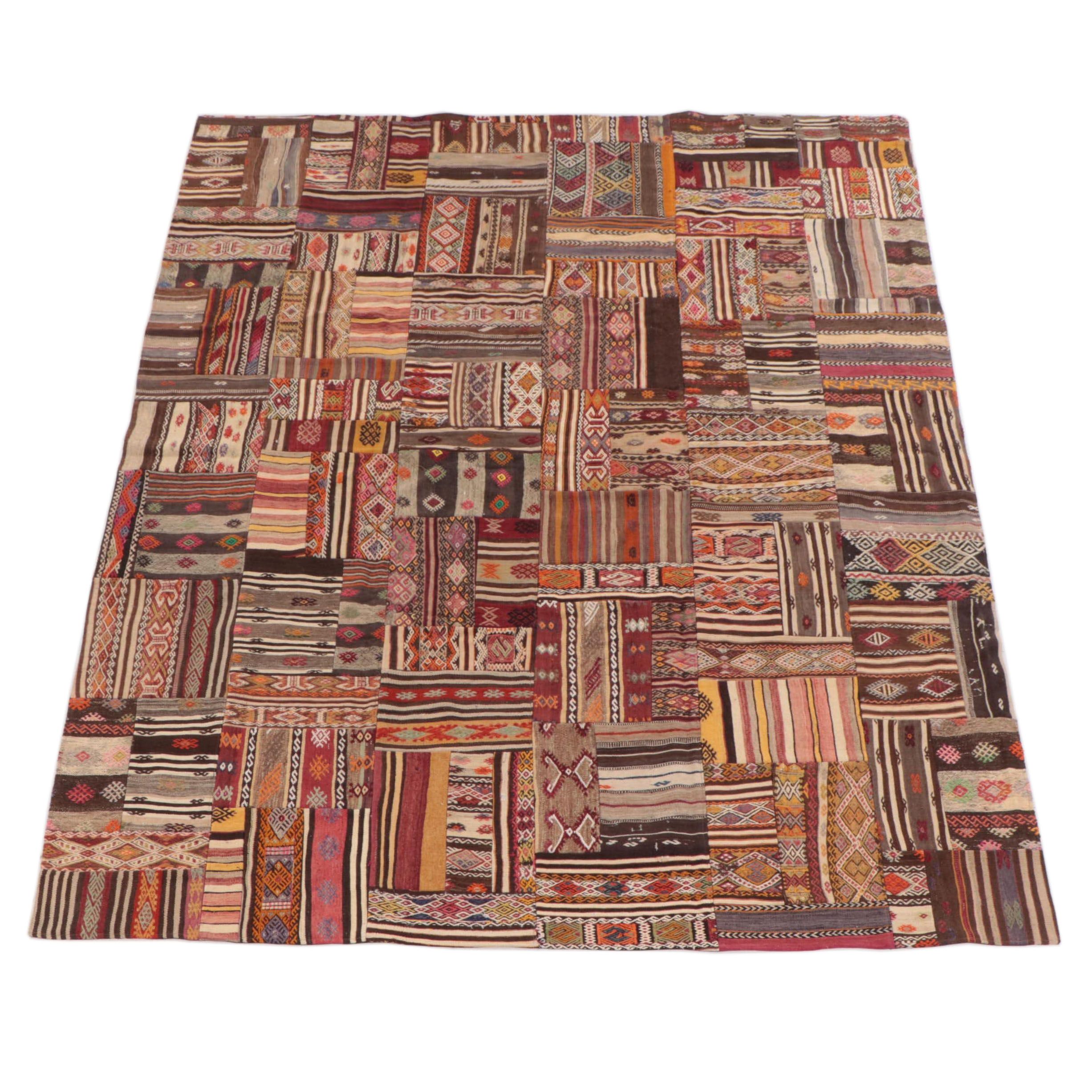 9'1 x 12'6 Handmade Turkish Pieced Patchwork Room Sized Rug