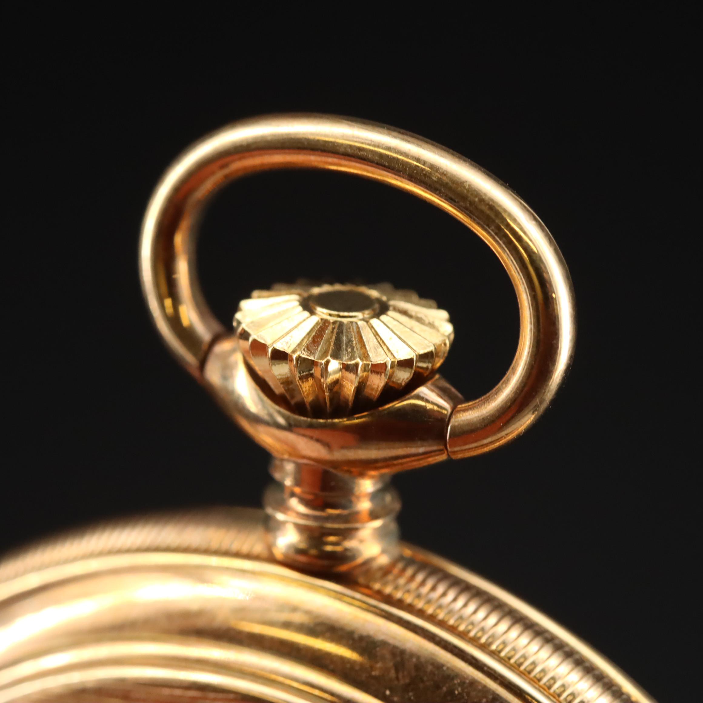 Swiss Made Bucherer Scenic Ornate Hunting Case Pocket Watch