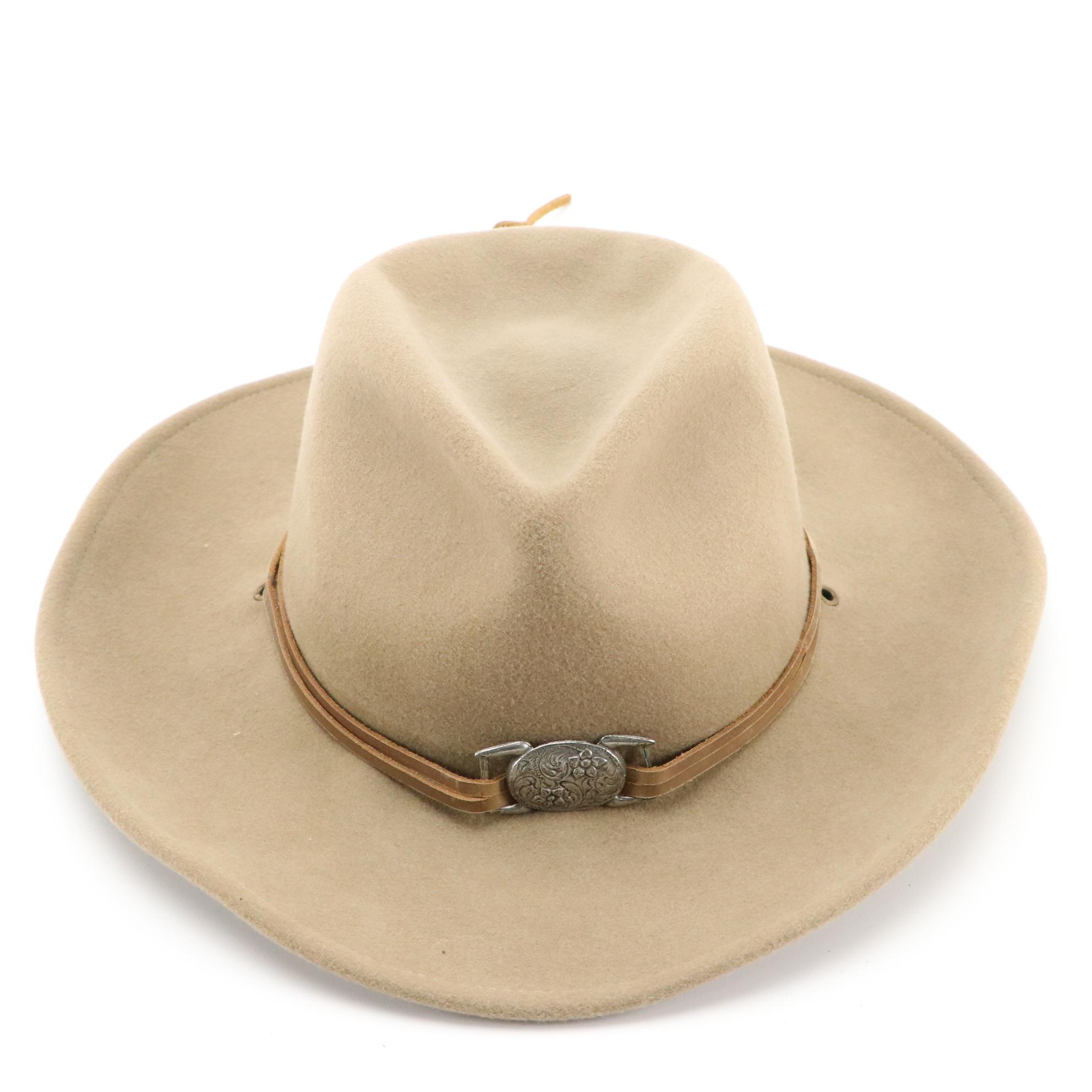 Tooled Leather Hat and MHT Westerns Felted Hat