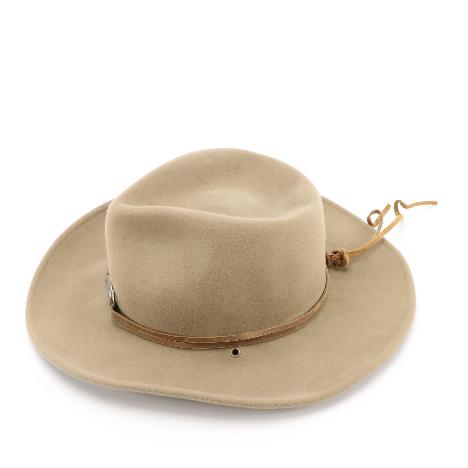 Tooled Leather Hat and MHT Westerns Felted Hat