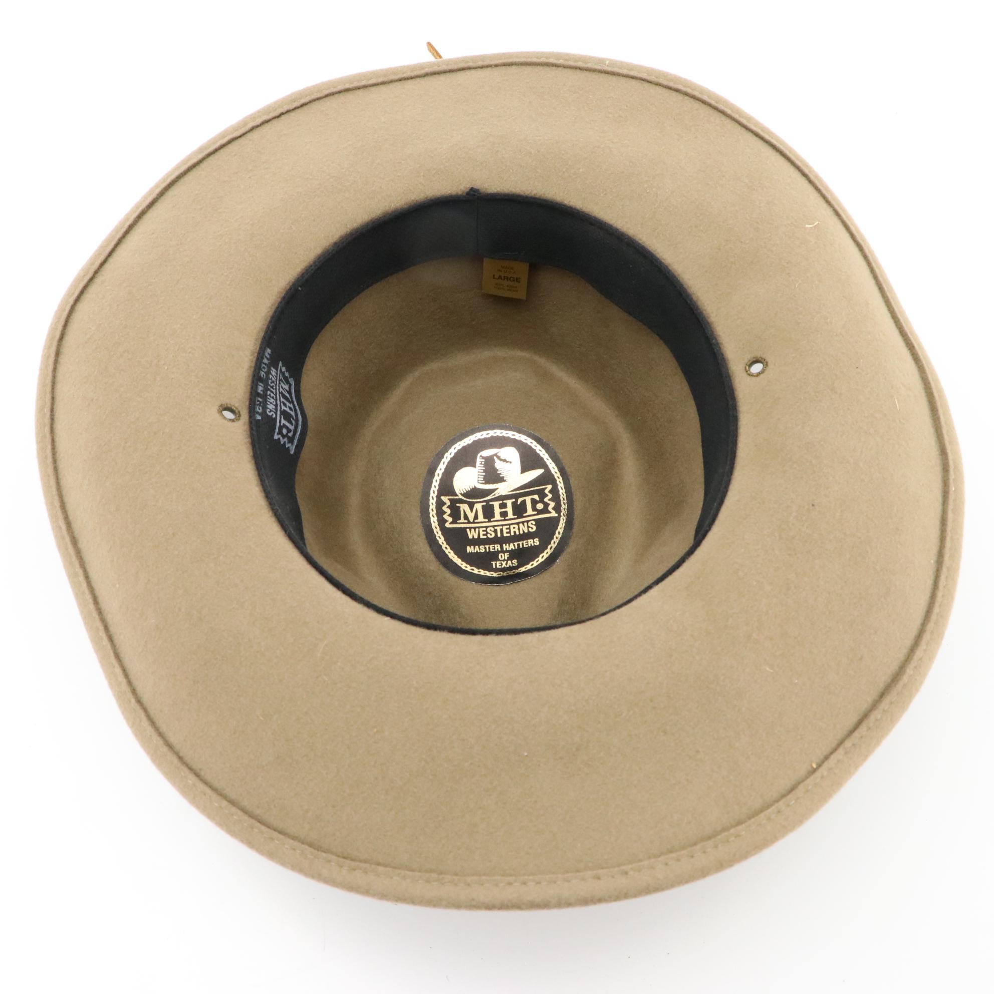 Tooled Leather Hat and MHT Westerns Felted Hat