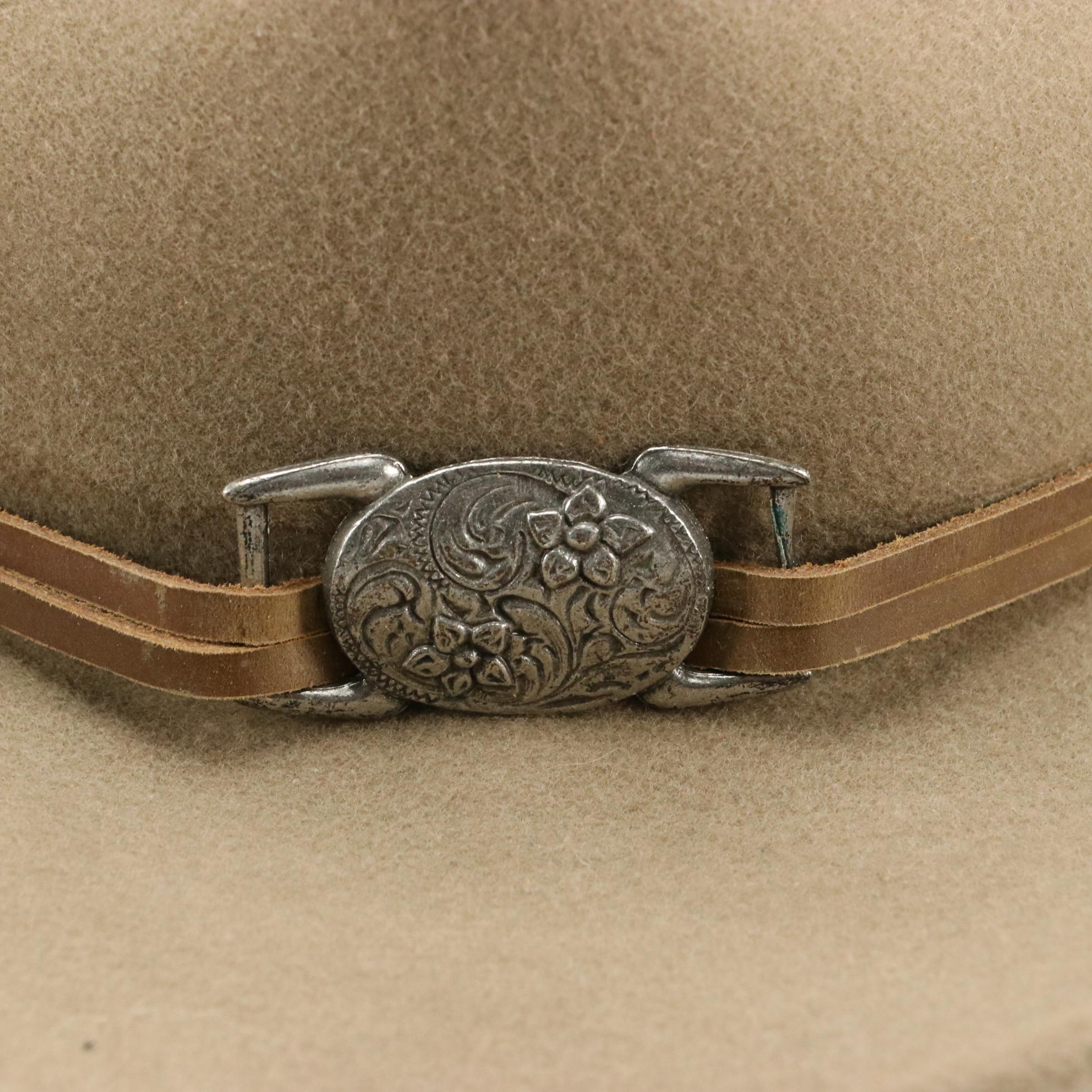Tooled Leather Hat and MHT Westerns Felted Hat
