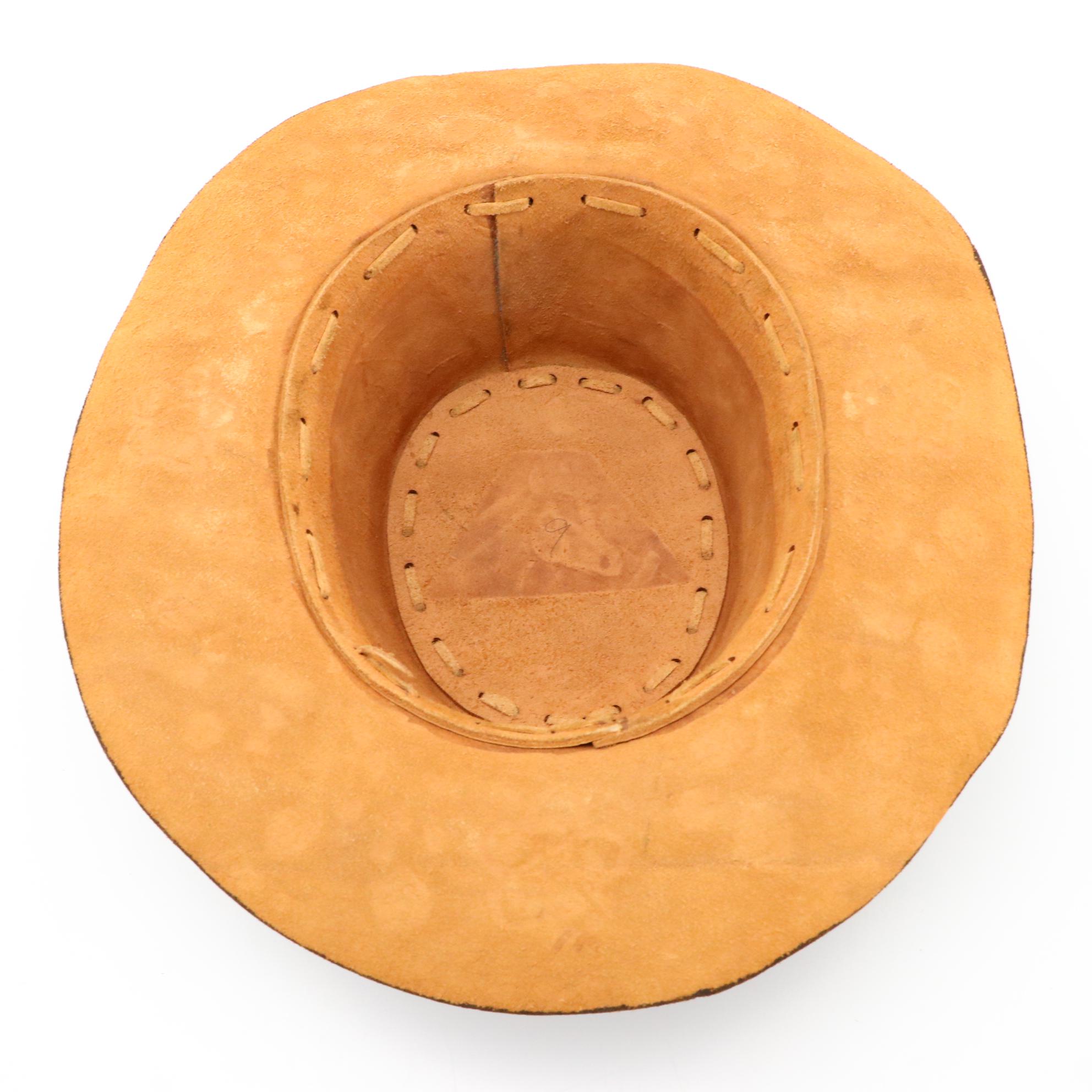 Tooled Leather Hat and MHT Westerns Felted Hat