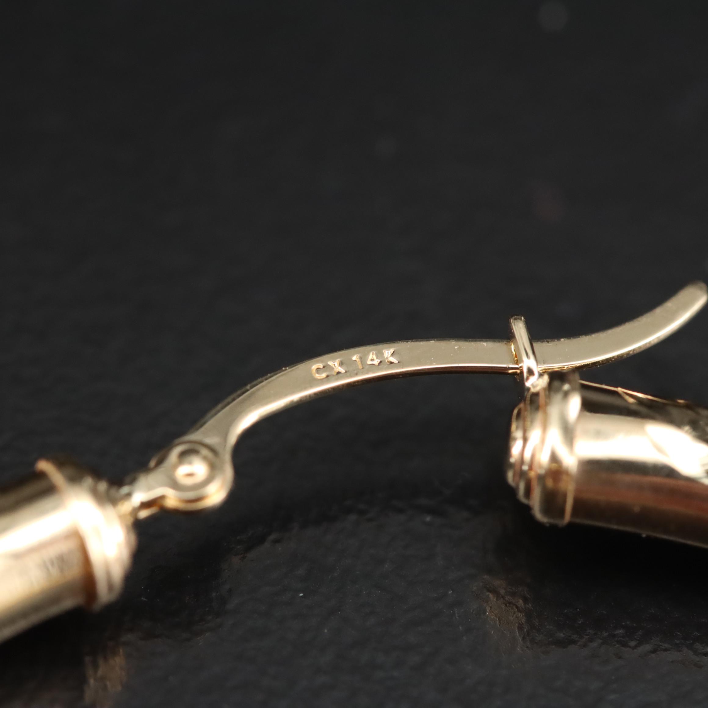 14K Textured Hoop Earrings