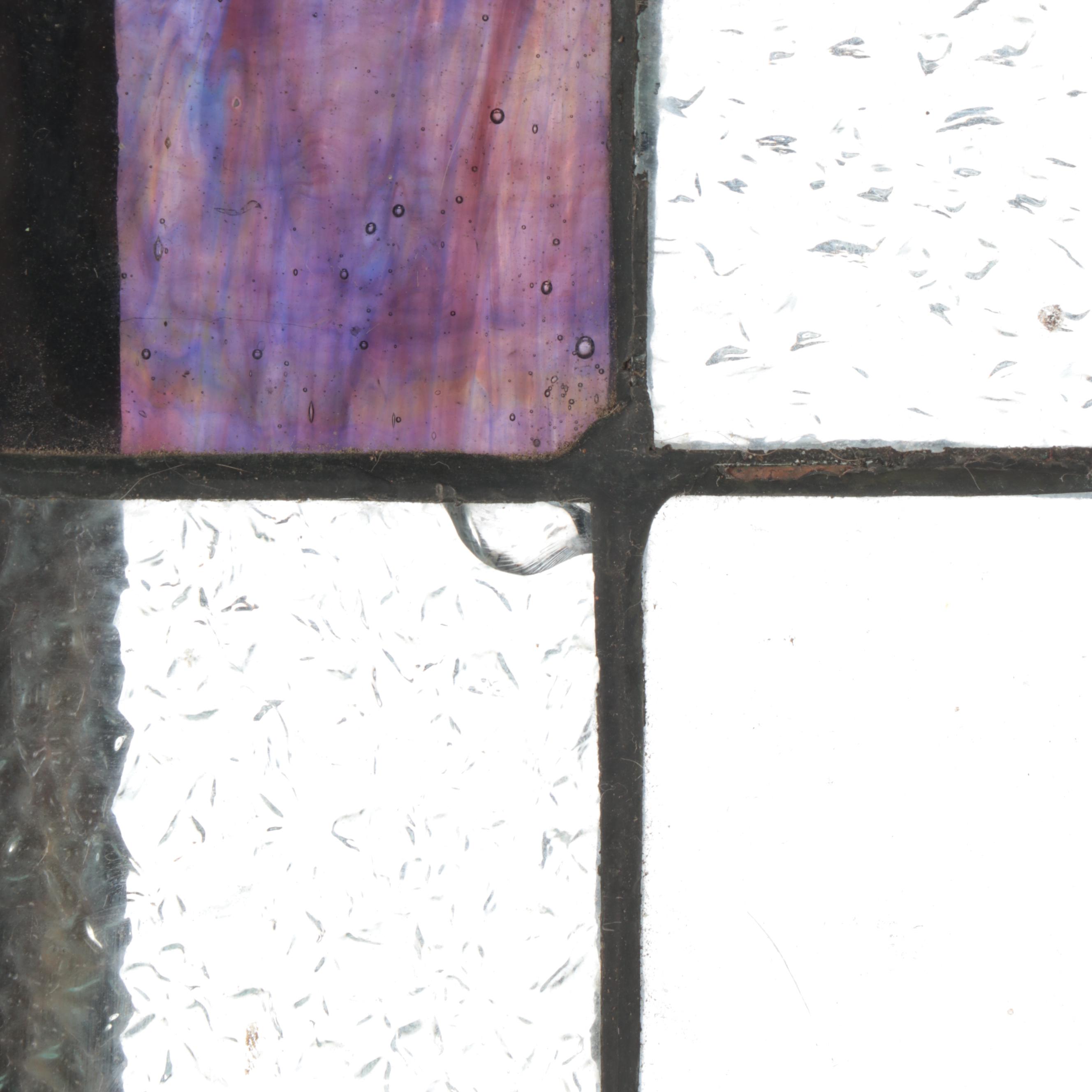 Hand-Crafted Floral Stained Glass Panel