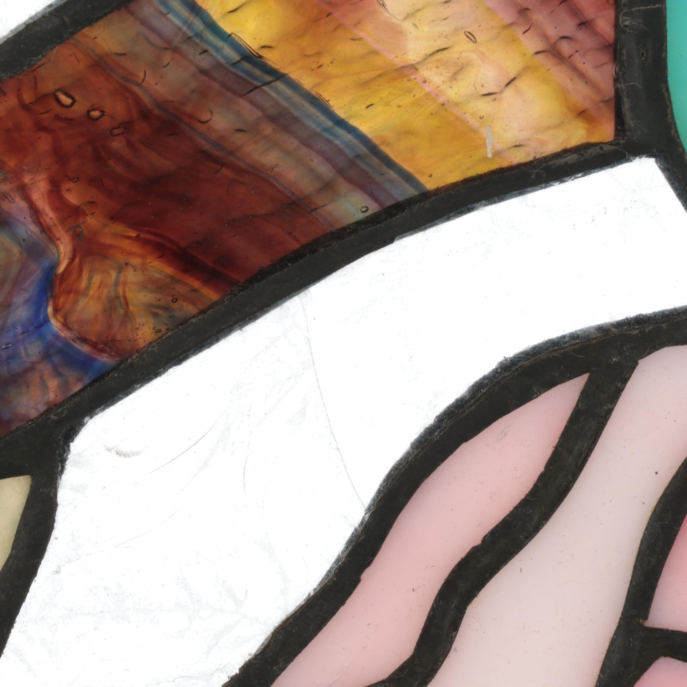 Hand-Crafted Floral Stained Glass Panel